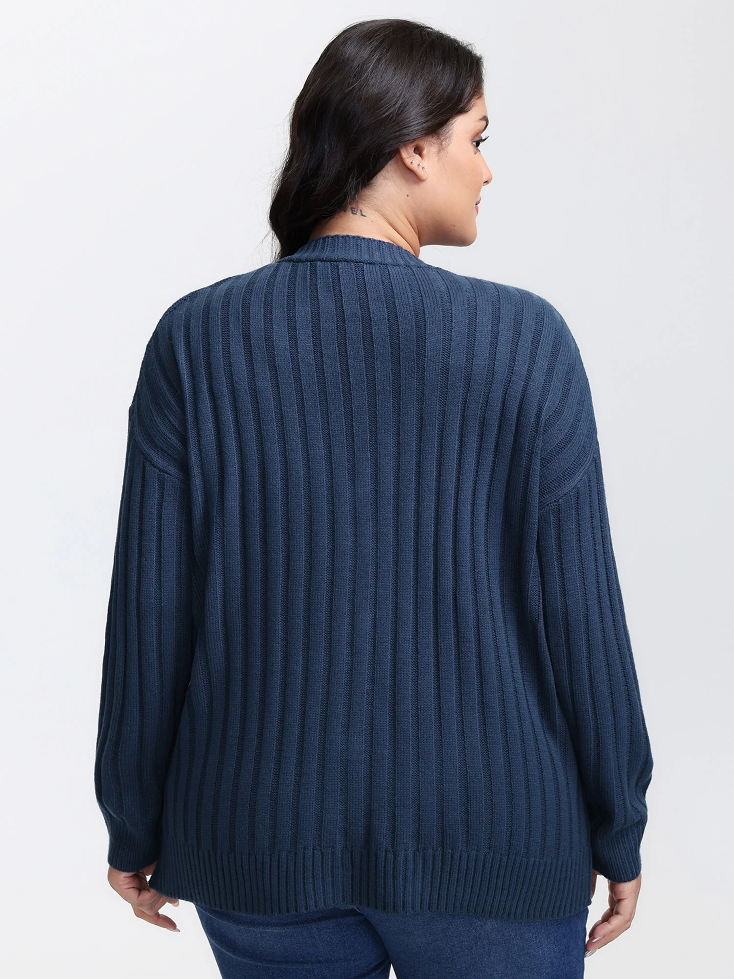 Textured Cozy Button Knit Cardigan - Image 4