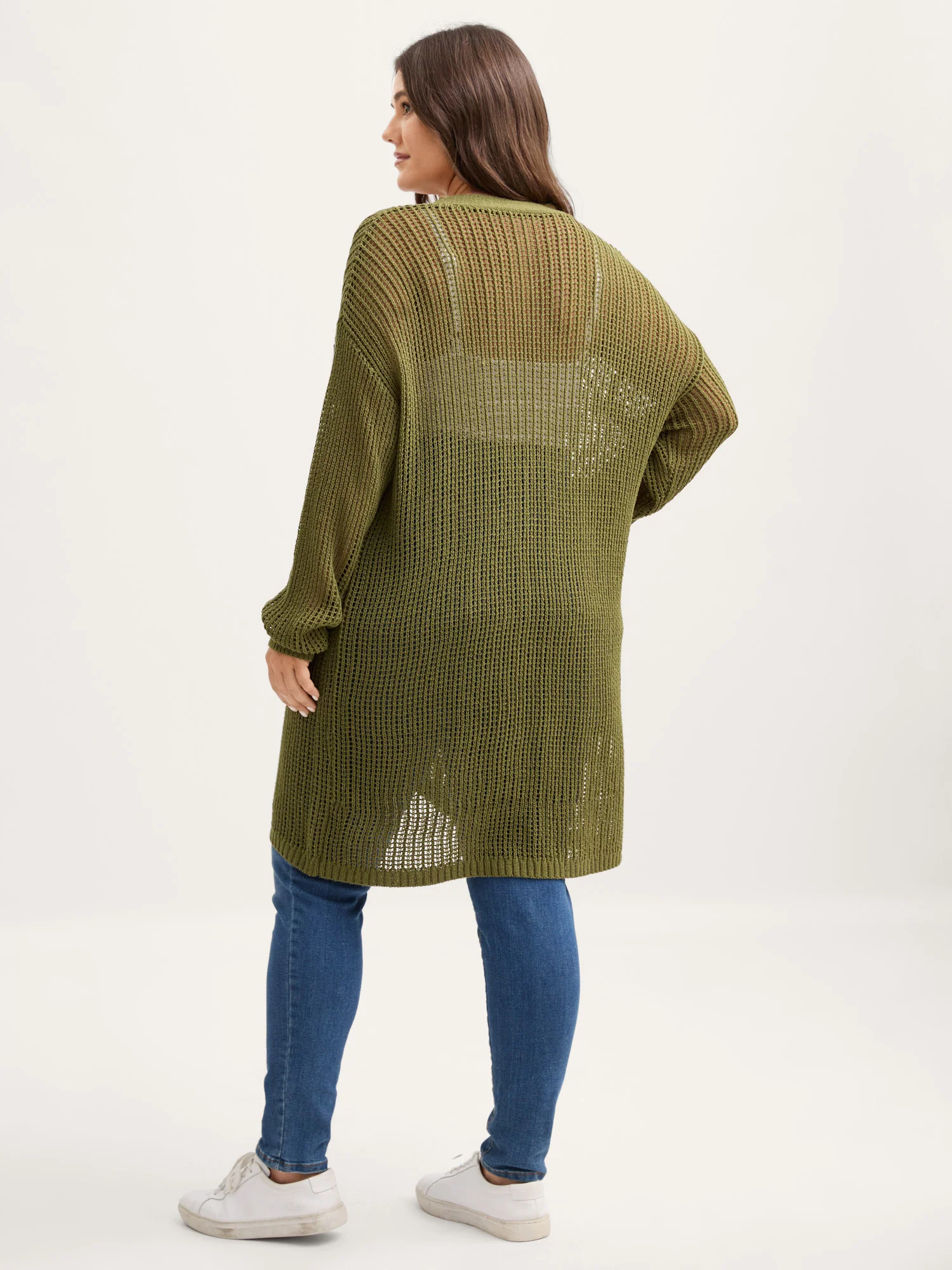 Textured Cut-Out Button Detail Cardigan - Image 5