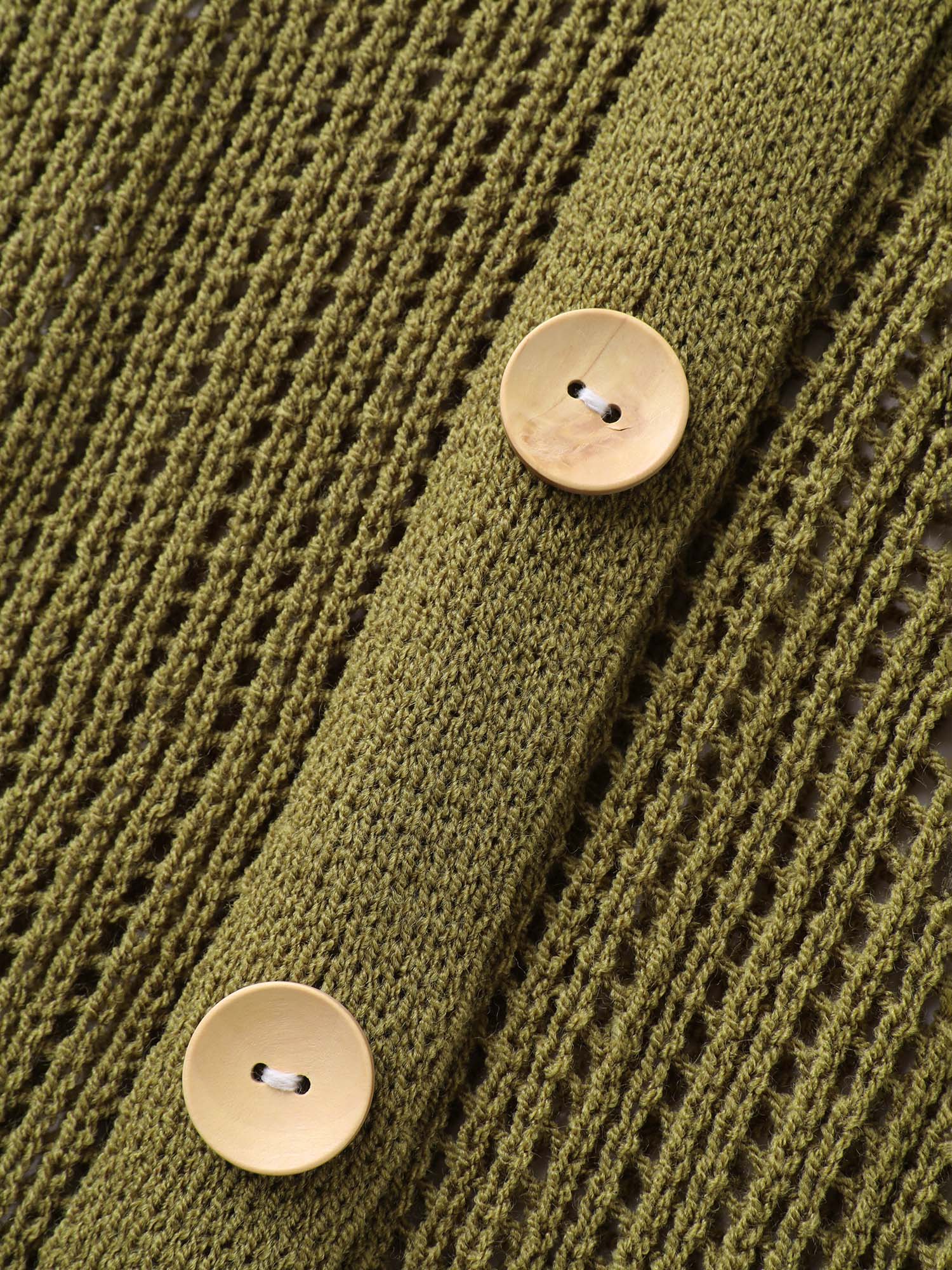 Textured Cut-Out Button Detail Cardigan - Image 7