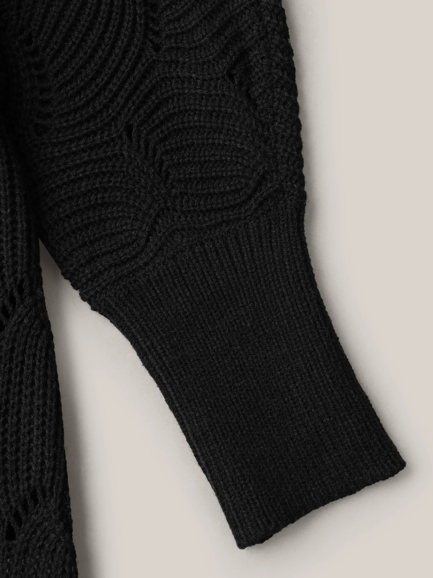 Textured Cut-Out Open-Front Cardigan - Image 6