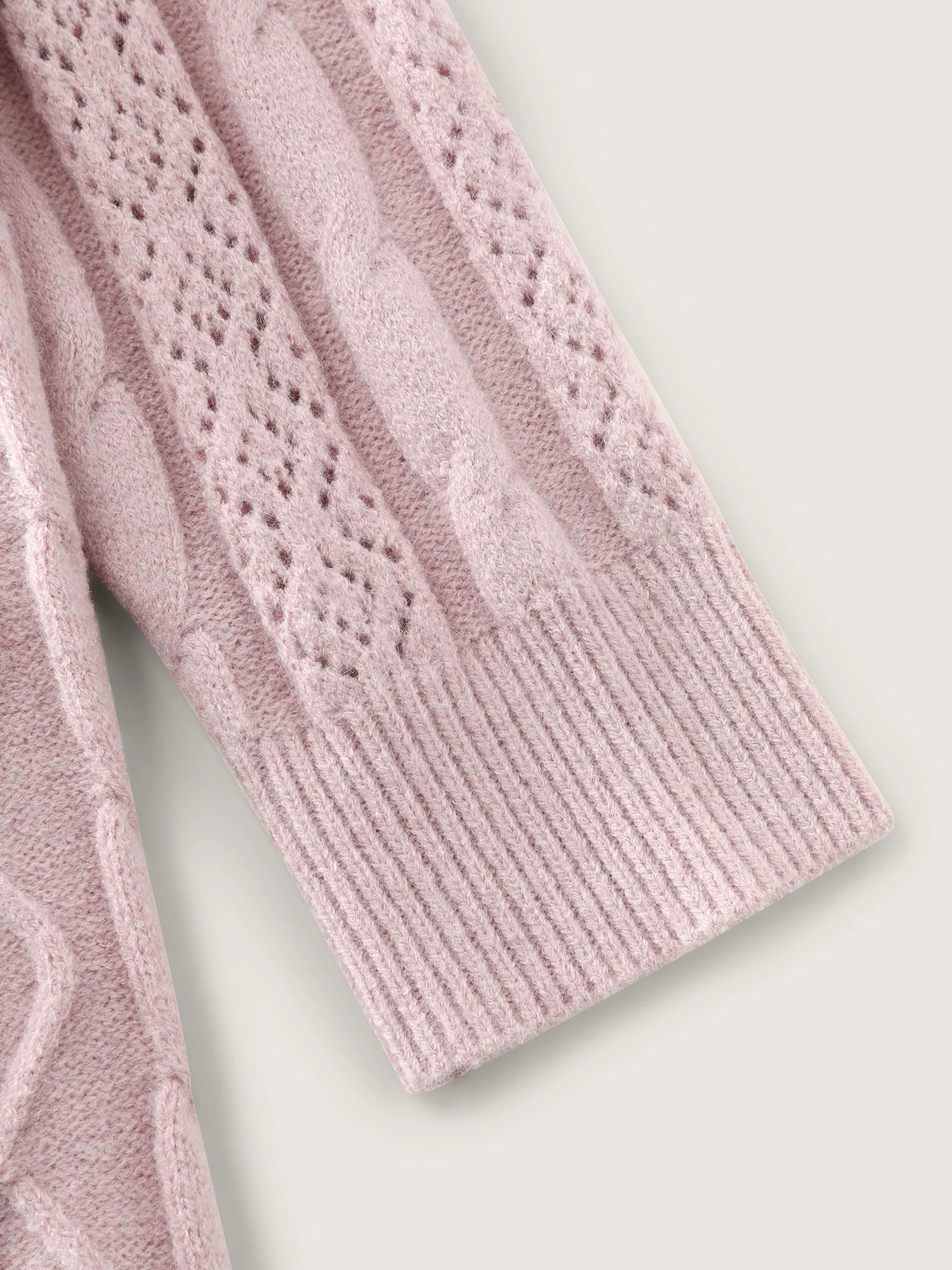 Textured Cut-Out Open-Front Knit Cardigan - Image 7