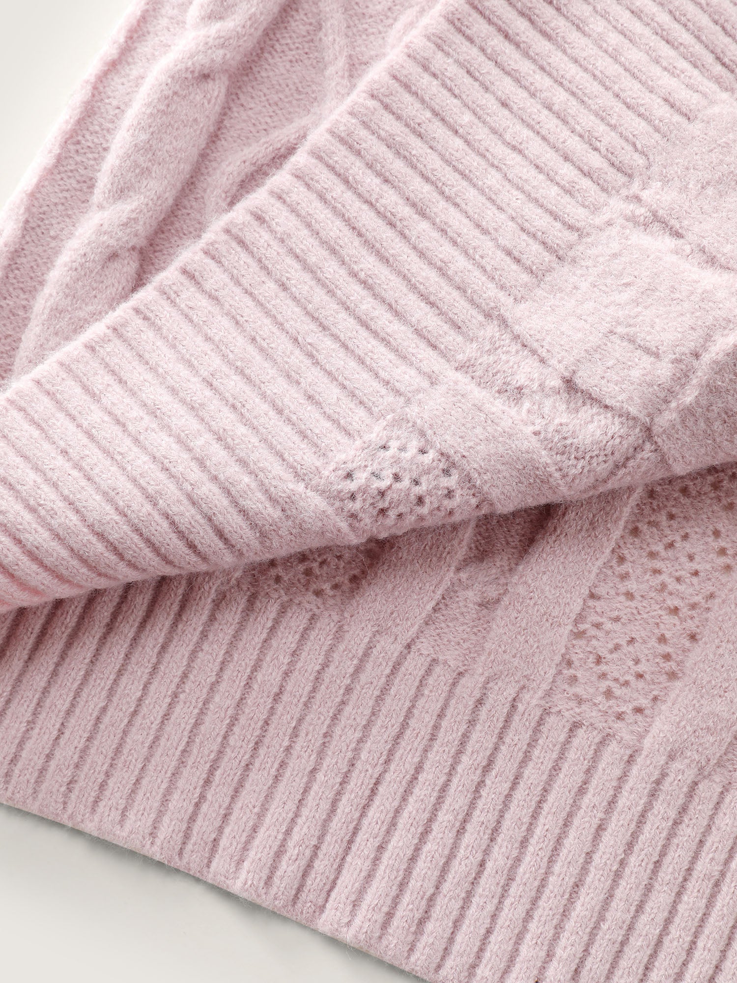 Textured Cut-Out Open-Front Knit Cardigan - Image 8