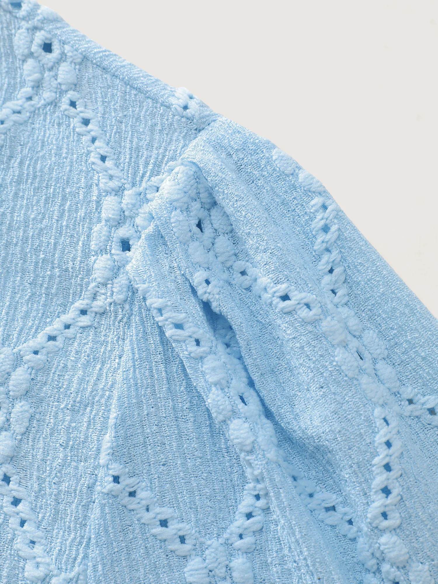Textured Cut Out Plain T-Shirt - Image 6