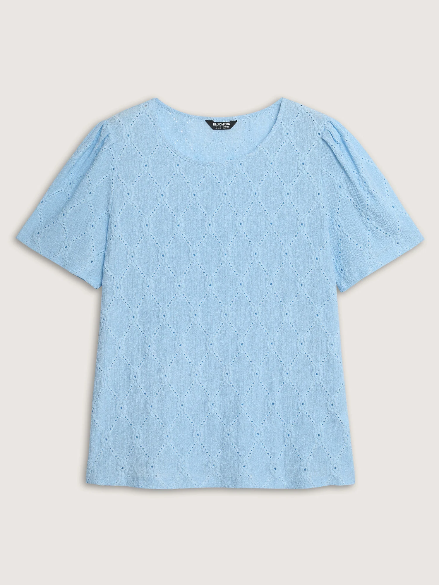 Textured Cut Out Plain T-Shirt - Image 7