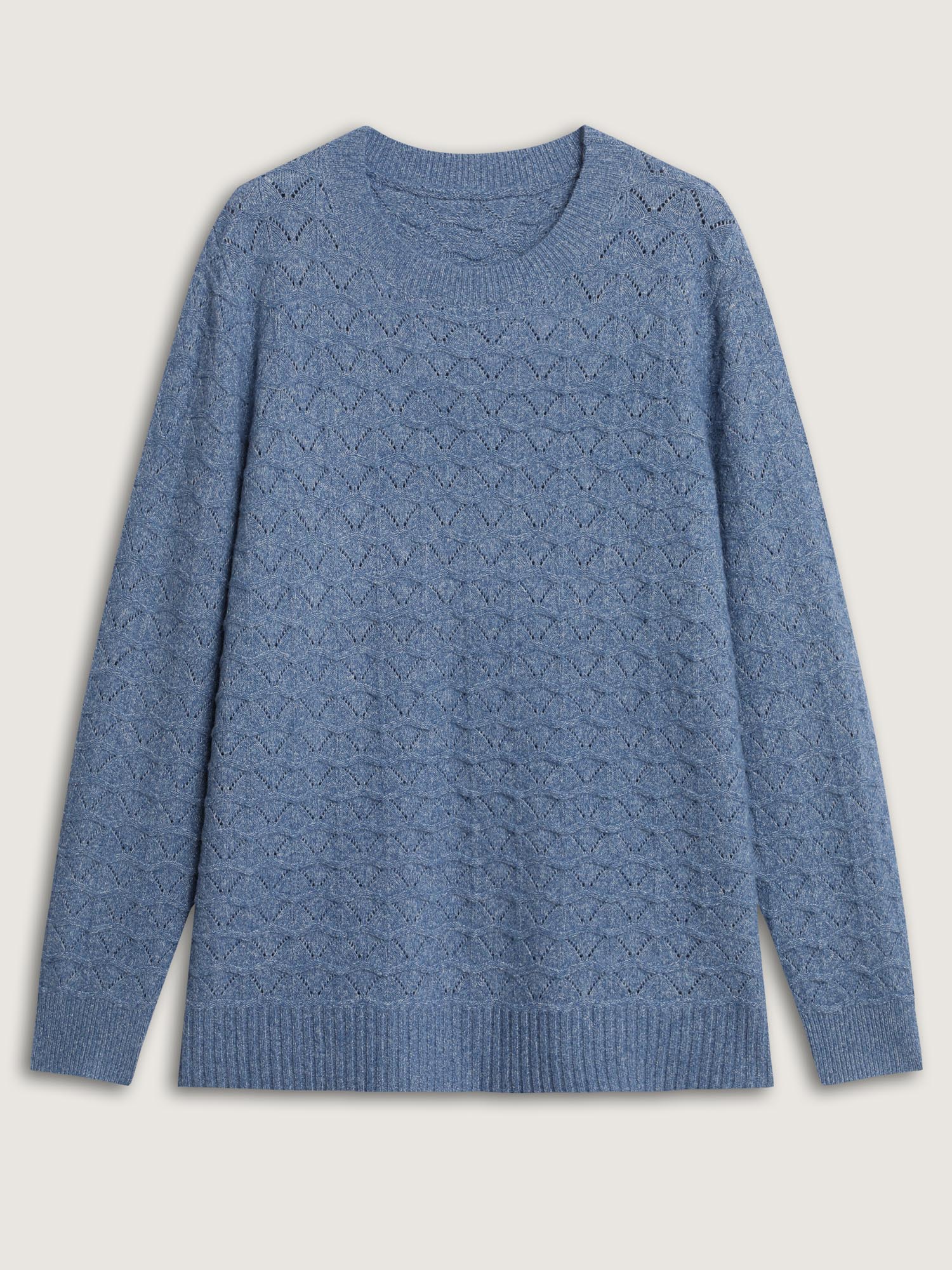Textured Cut-Out Ribbed Hem Knit Cardigan - Image 7