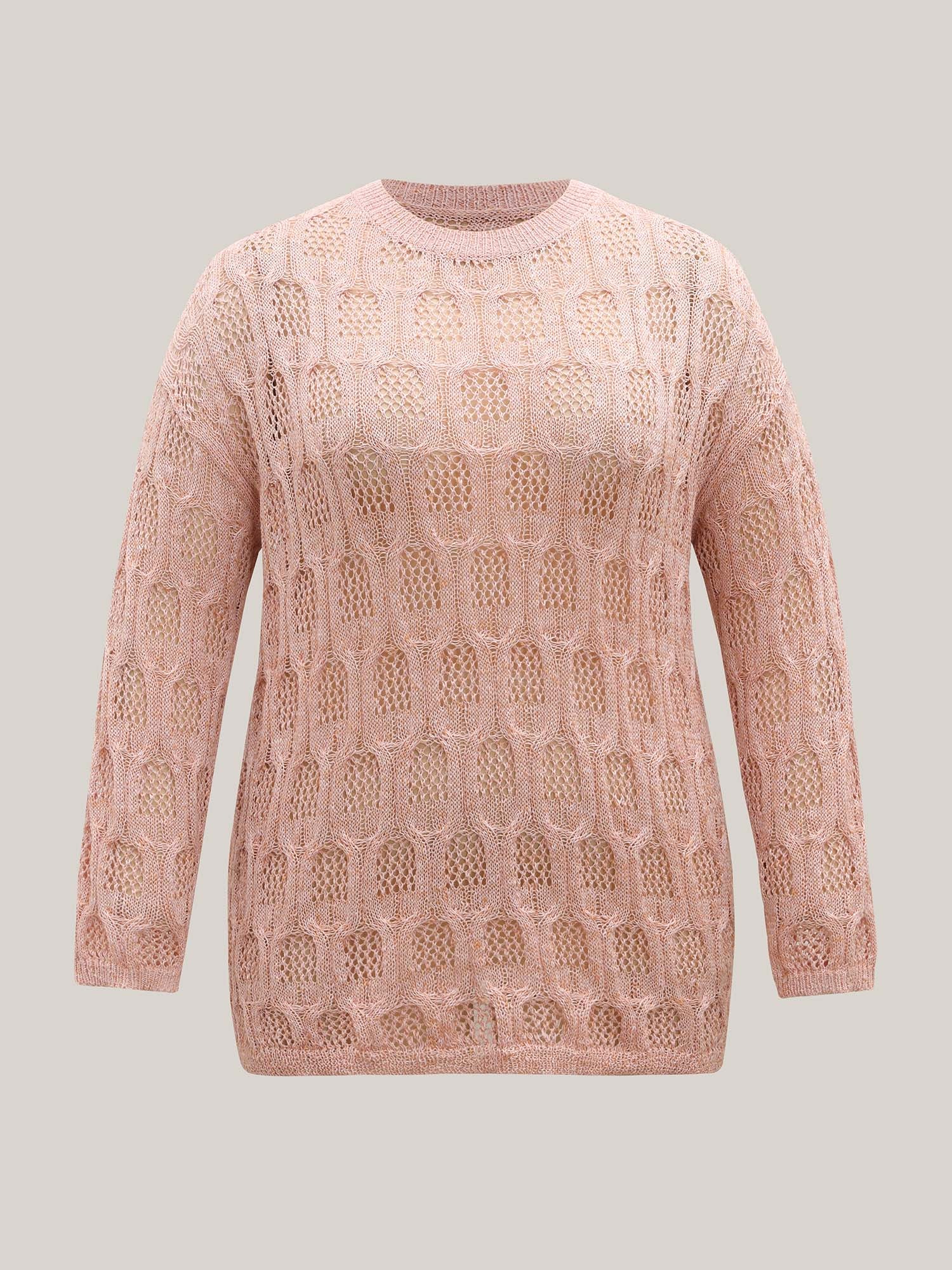 Textured Cut-Out Ribbed Hem Pullover - Image 7