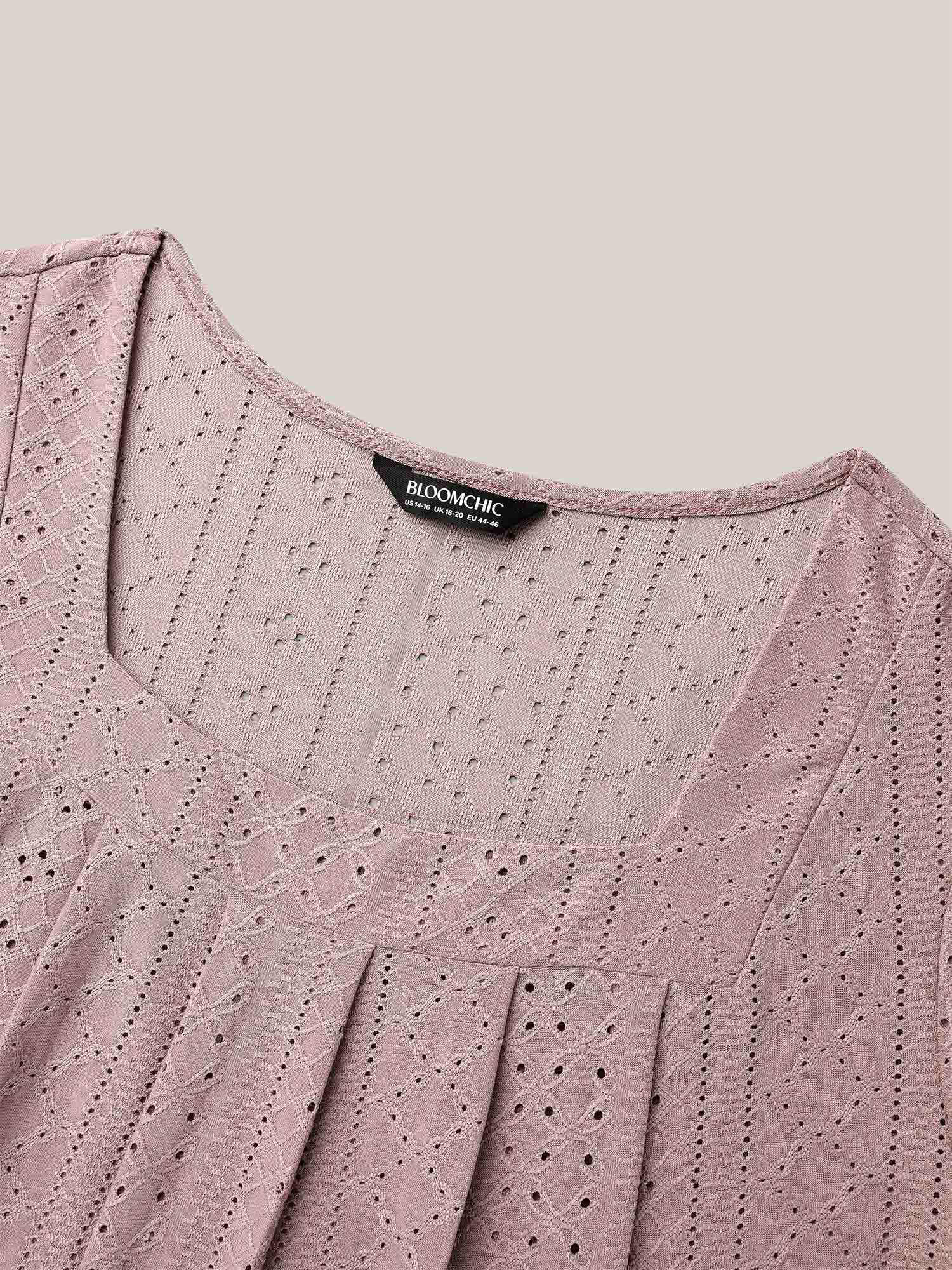 Textured Cut-Out Square Neck Shirt - Image 7