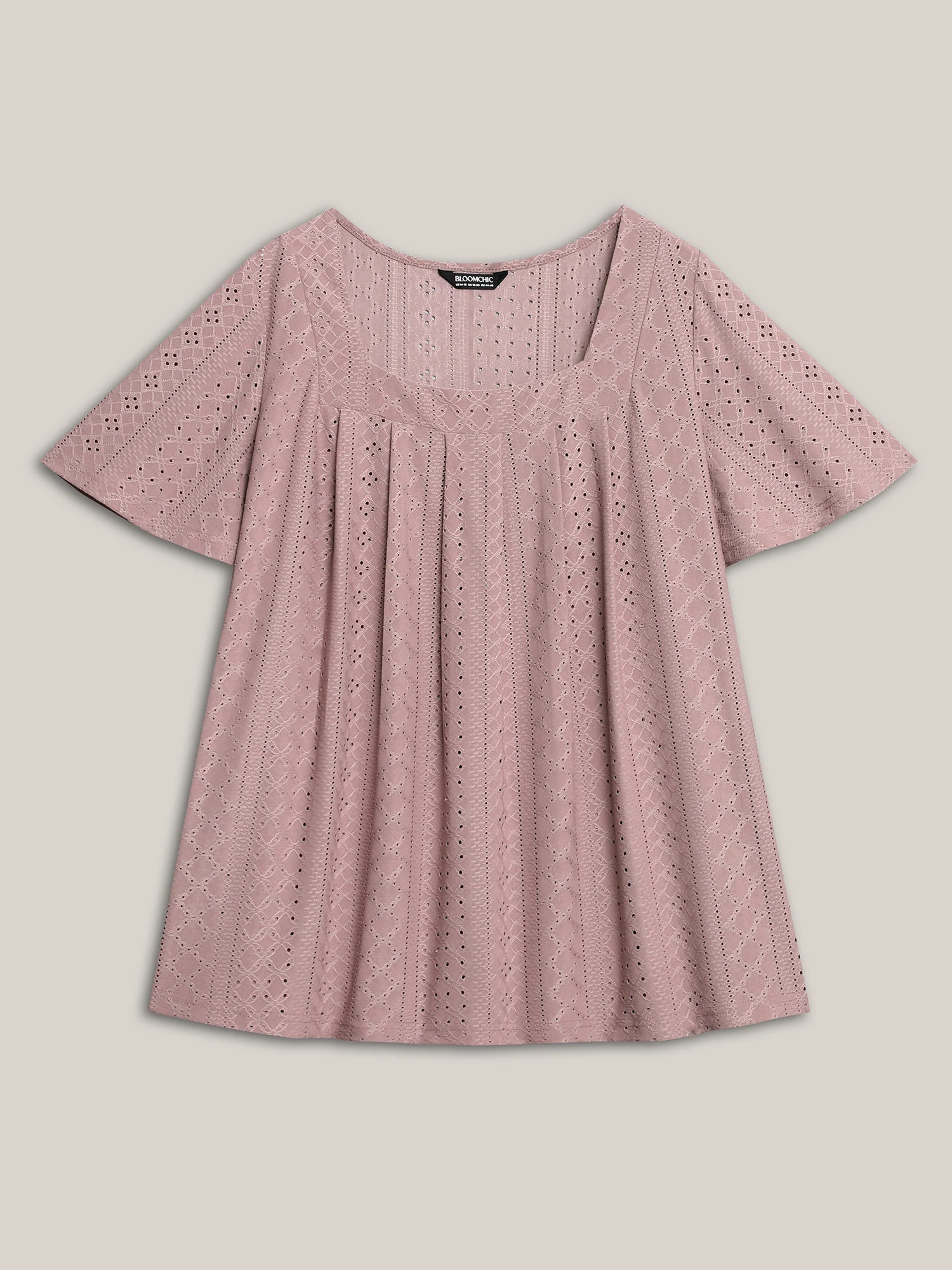 Textured Cut-Out Square Neck Shirt - Image 9