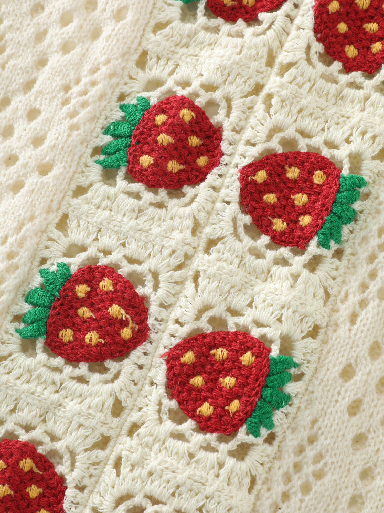 Textured Cut-Out Strawberry Swim Cover-Up - Image 5