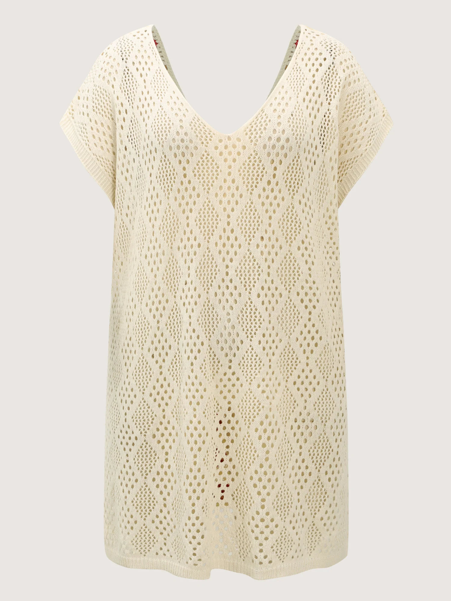 Textured Cut-Out Strawberry Swim Cover-Up - Image 7
