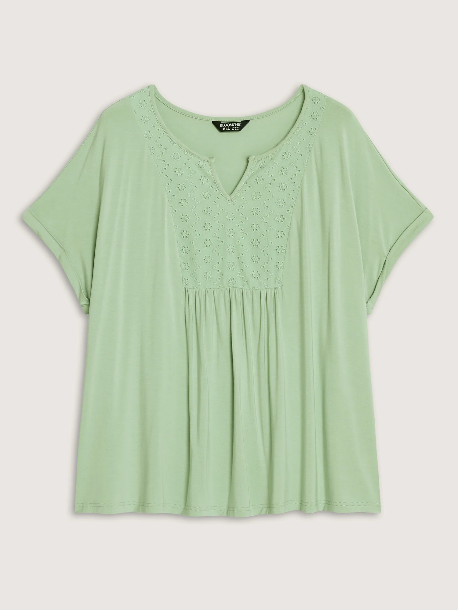 Textured Cut Out V-Neck T-Shirt - Image 7