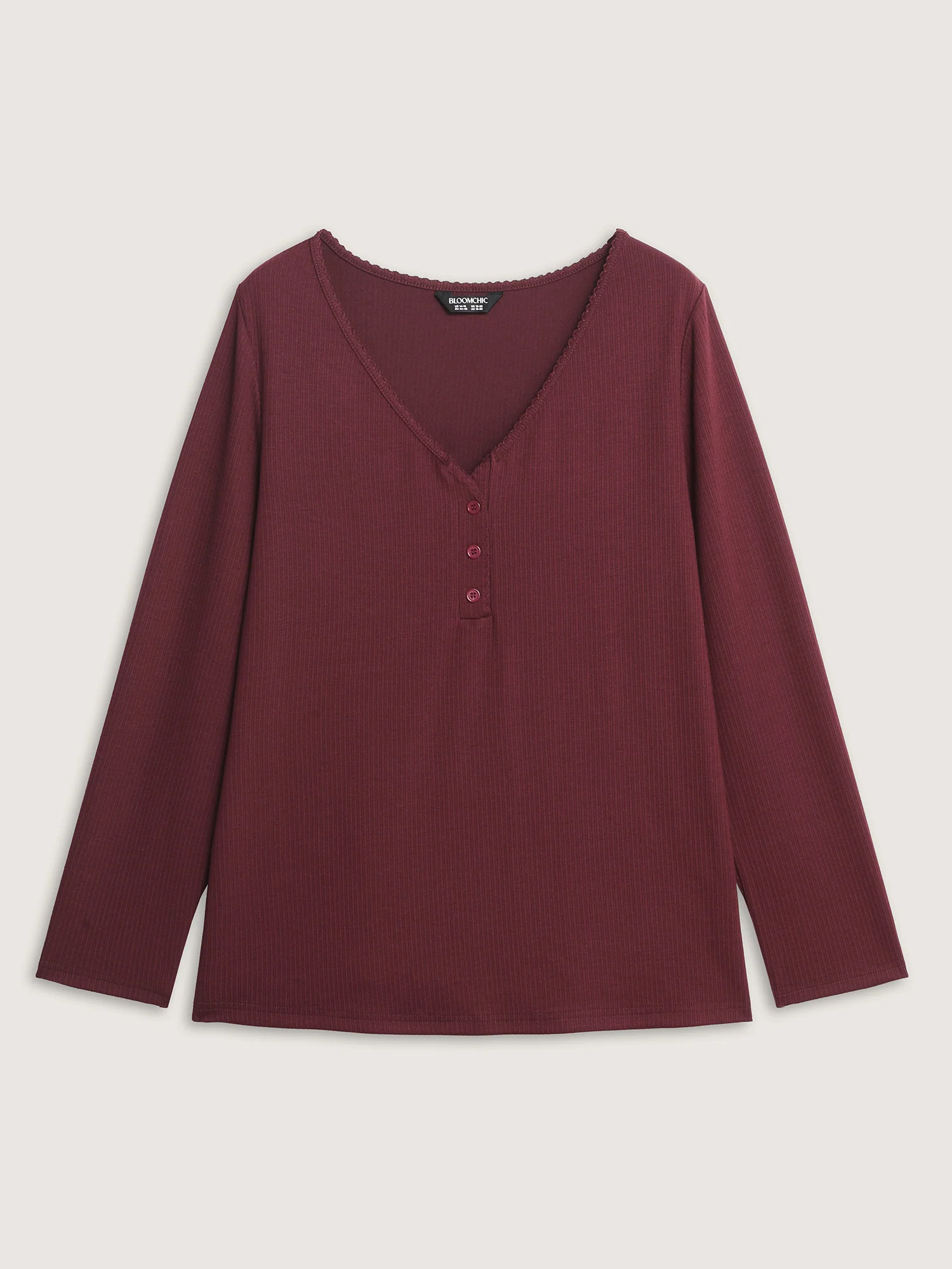 Textured Deep V-Neck Fitted T-Shirt - Image 7