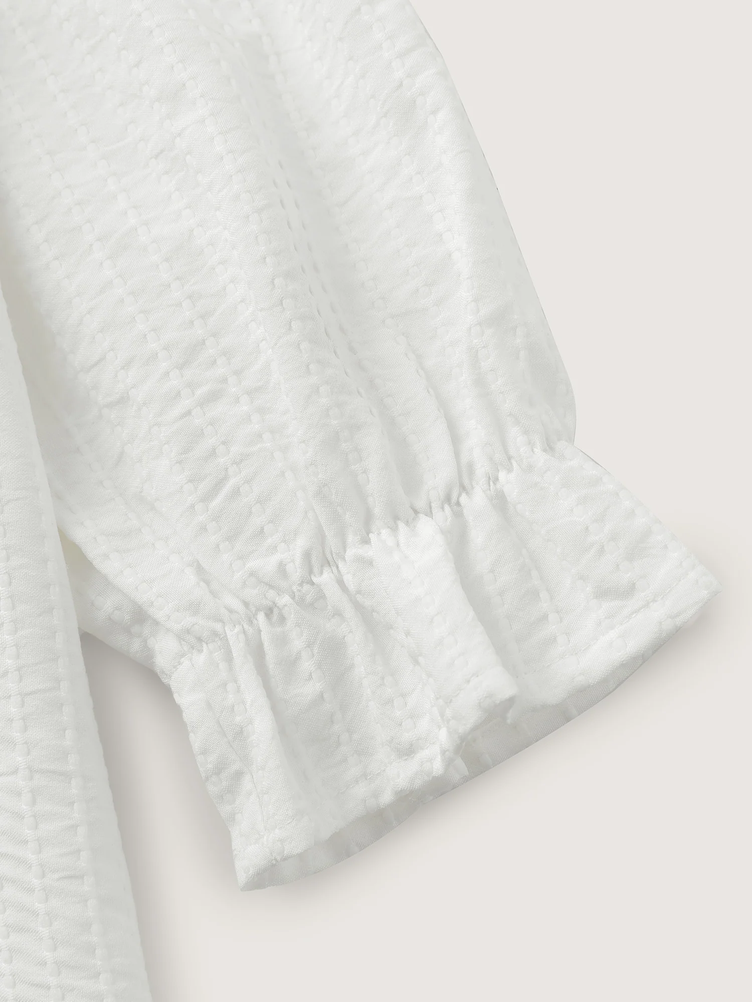 Textured Doll-Collar Button Detail Blouse - Image 7