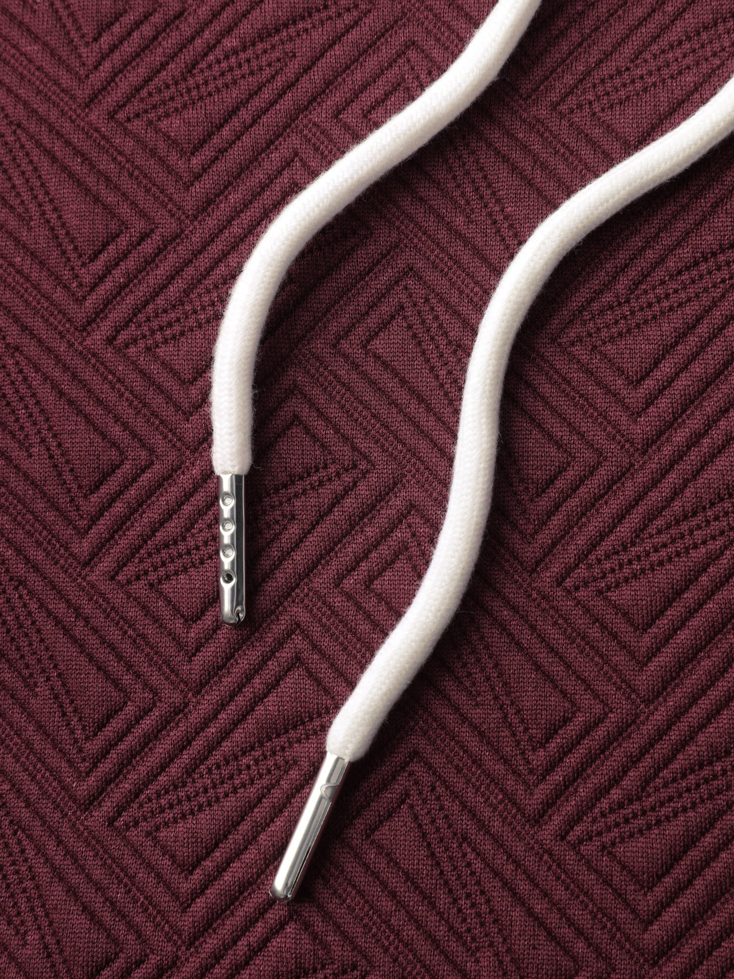 Textured Drawstring Overlap Hem Hooded Sweatshirt - Image 5