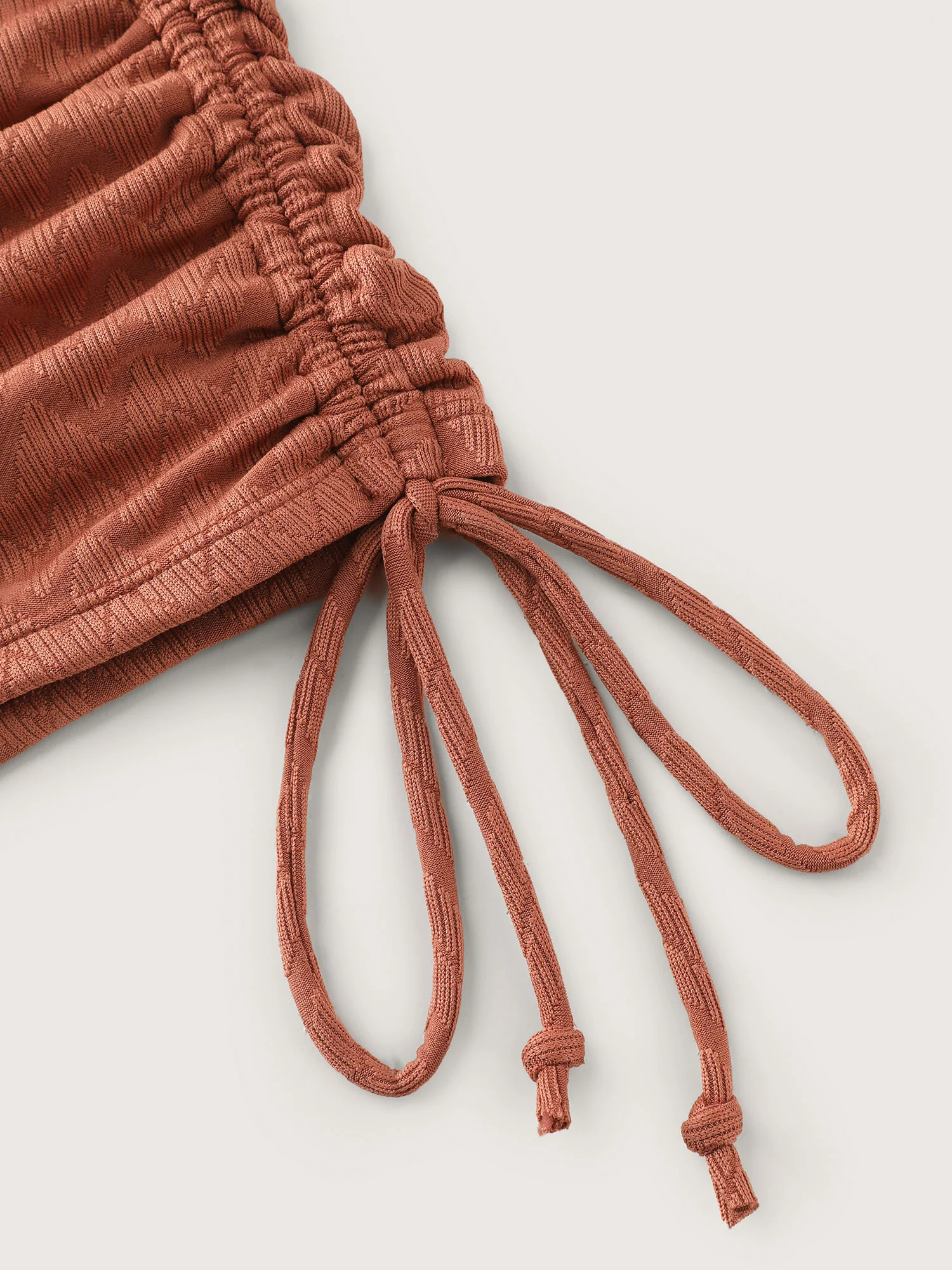 Textured Adjustable Coverage Drawstring Pocket Swim Shorts - Image 6