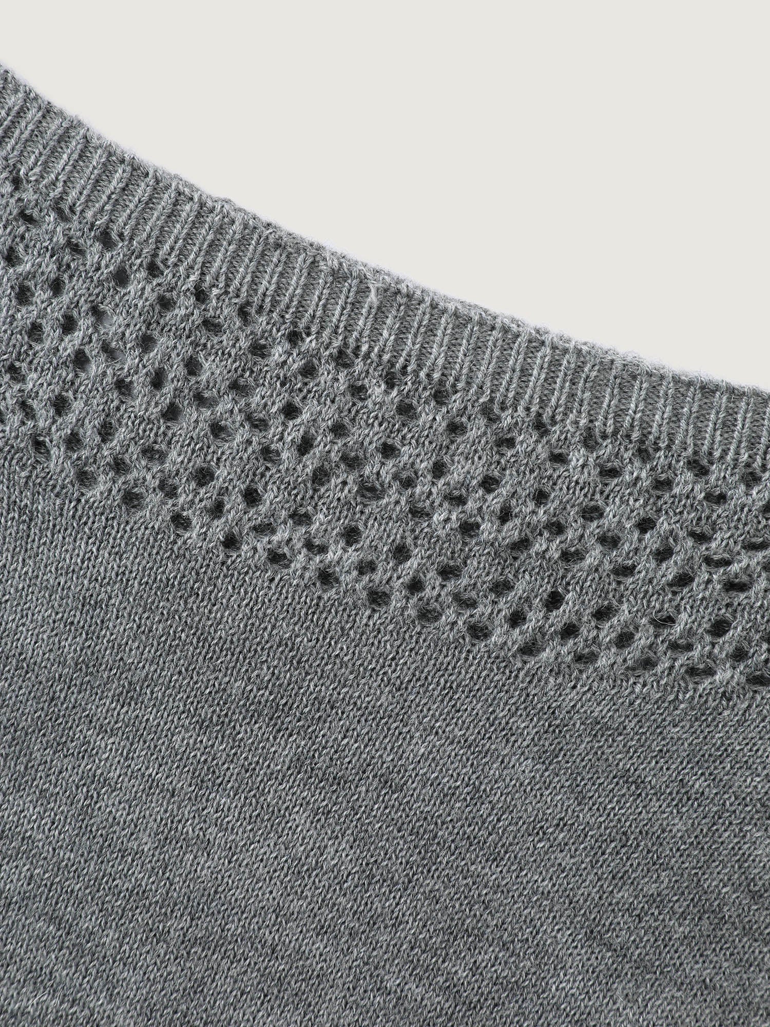 Textured Drop Shoulder Boat Neck Pullover - Image 6