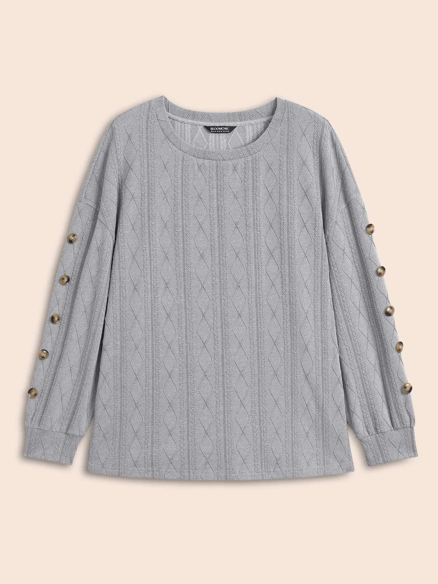 Textured Fabric Crew Neck Straight-Fit Sweatshirt - Image 7