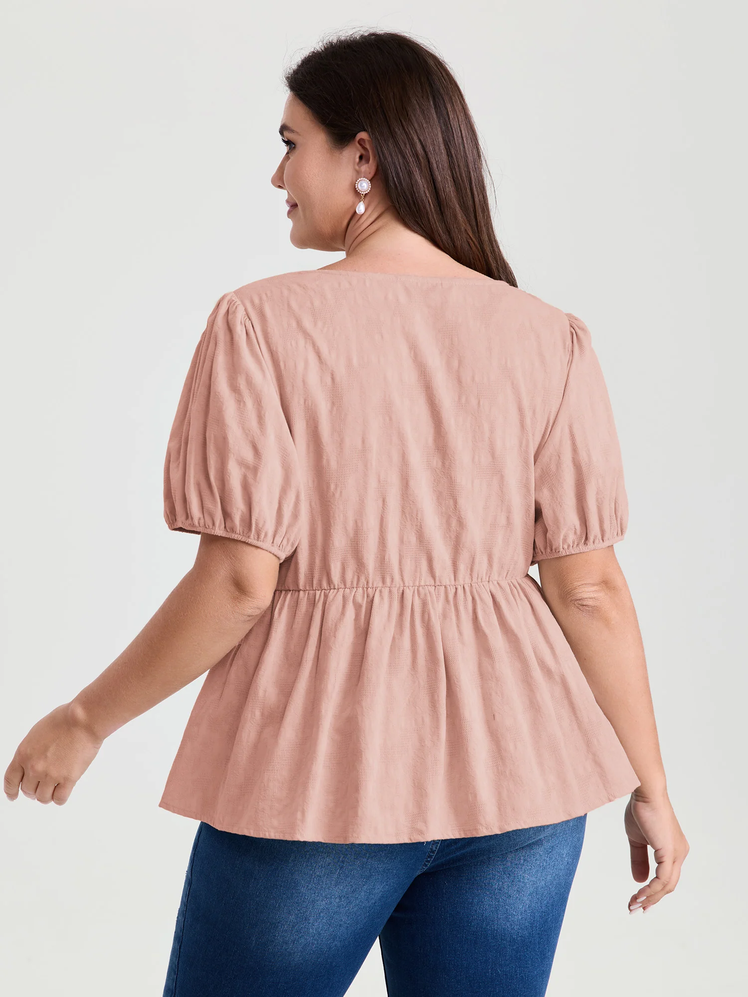 Textured Fit And Flare Plain Blouse - Image 15