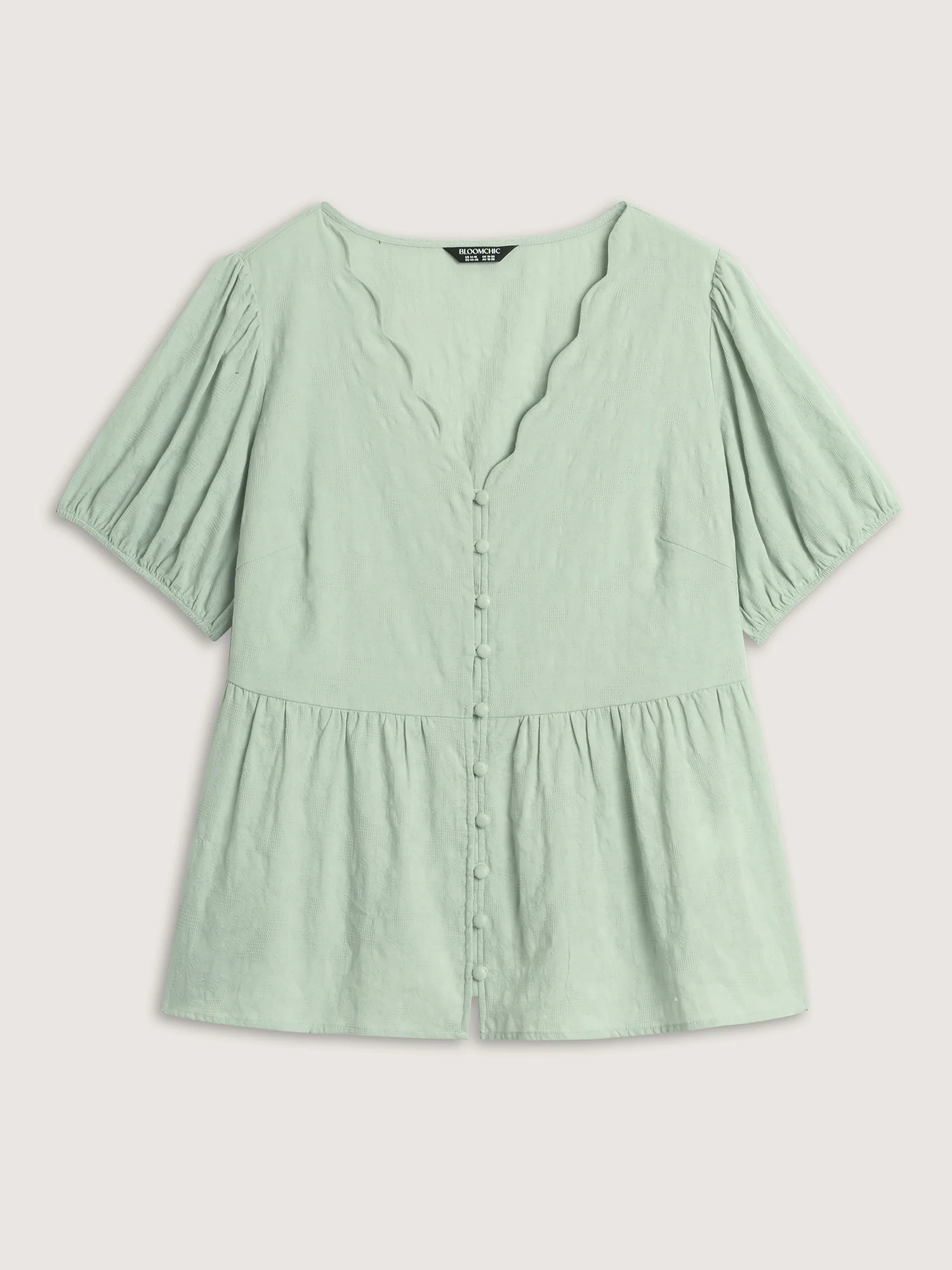 Textured Fit And Flare Plain Blouse - Image 7