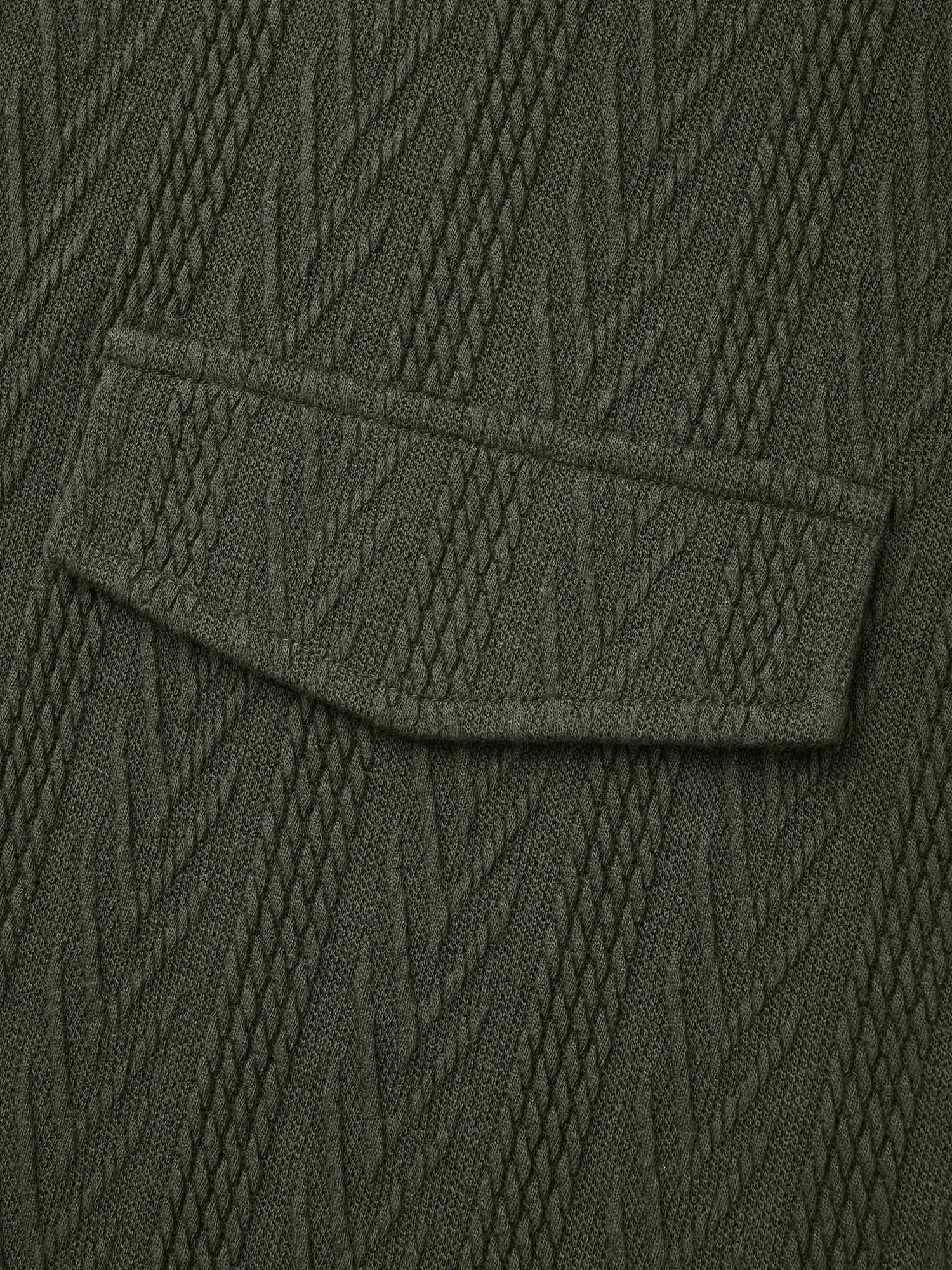Textured Flap Detail Arc Hem Jacket - Image 7