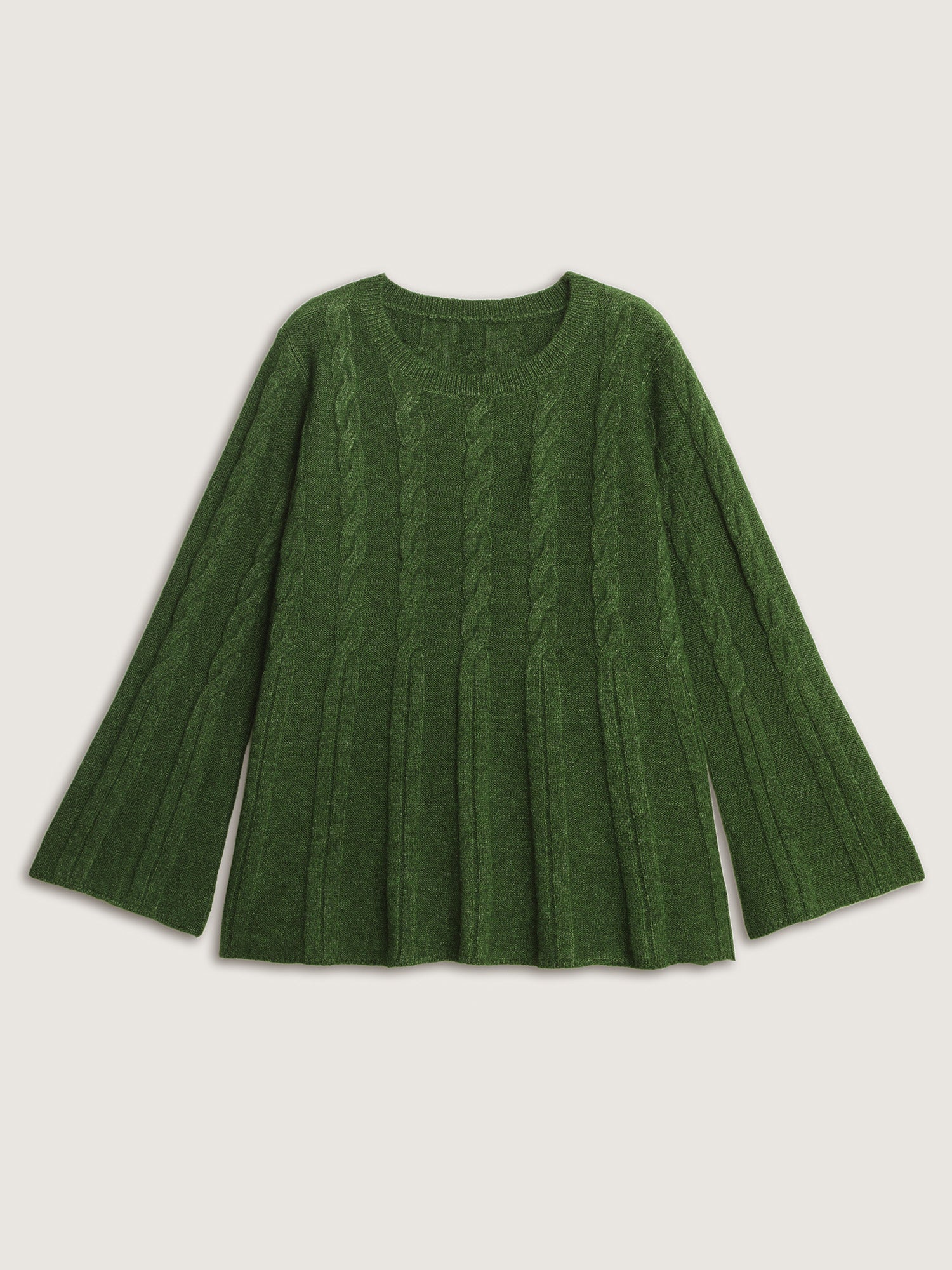 Textured Flared Sleeve A-Line Pullover - Image 7