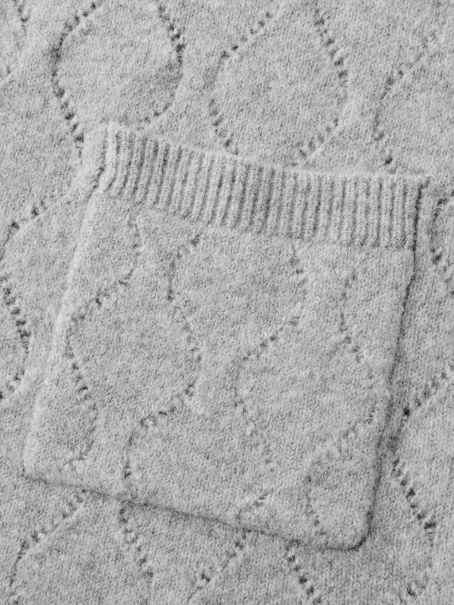 Textured Flared Sleeve Zipper Knit Cardigan - Image 7