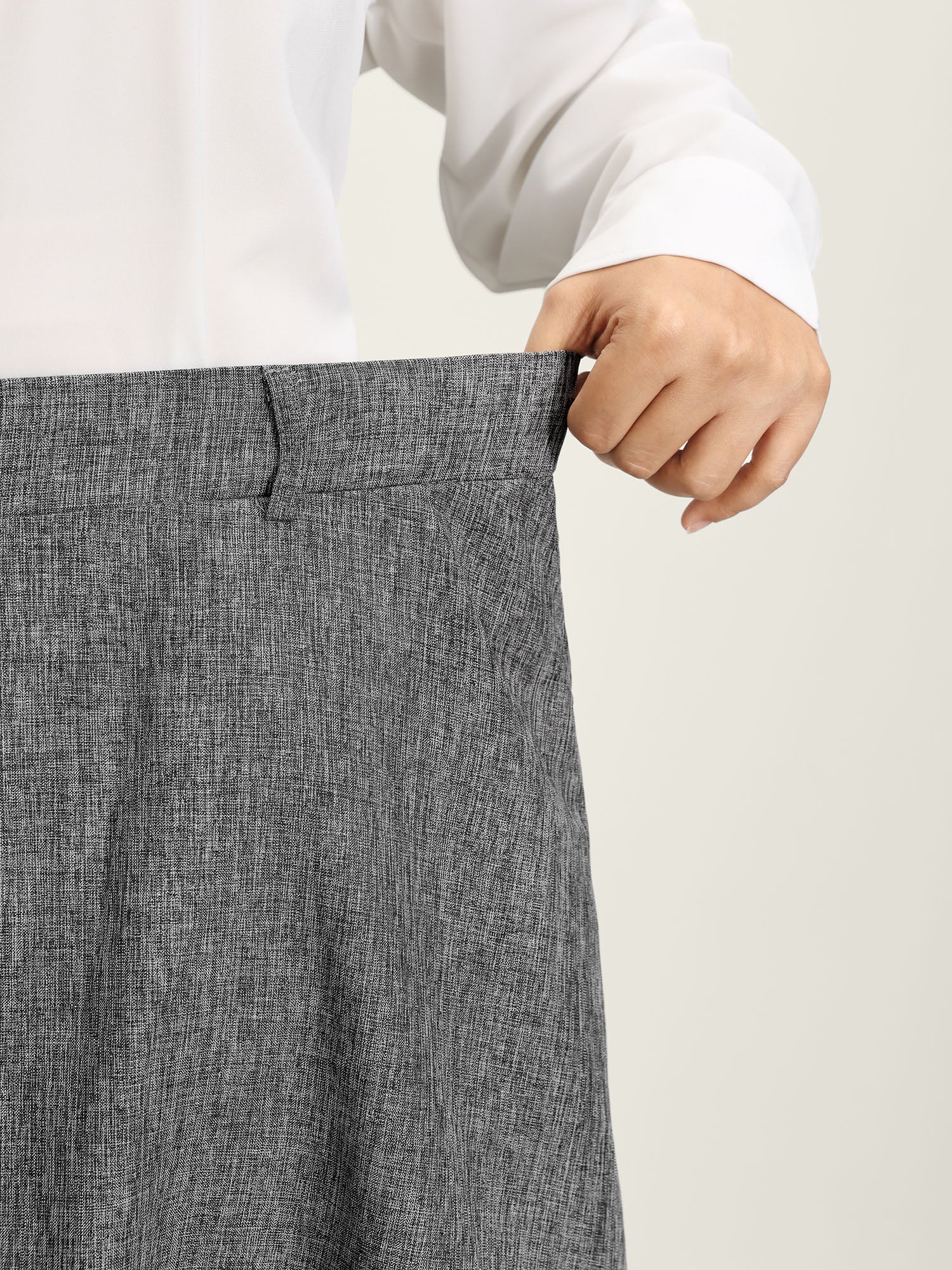 Textured Flared Solid Maxi Skirt - Image 4