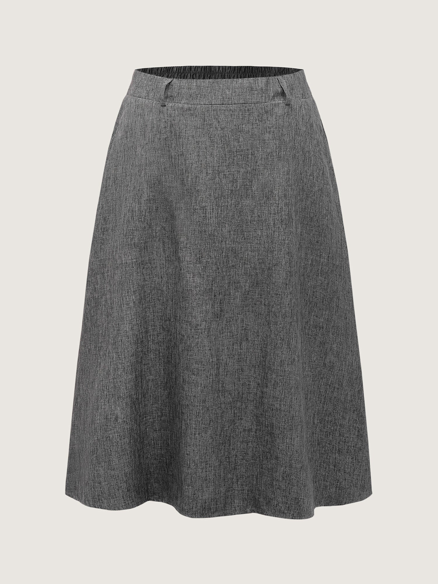 Textured Flared Solid Maxi Skirt - Image 6