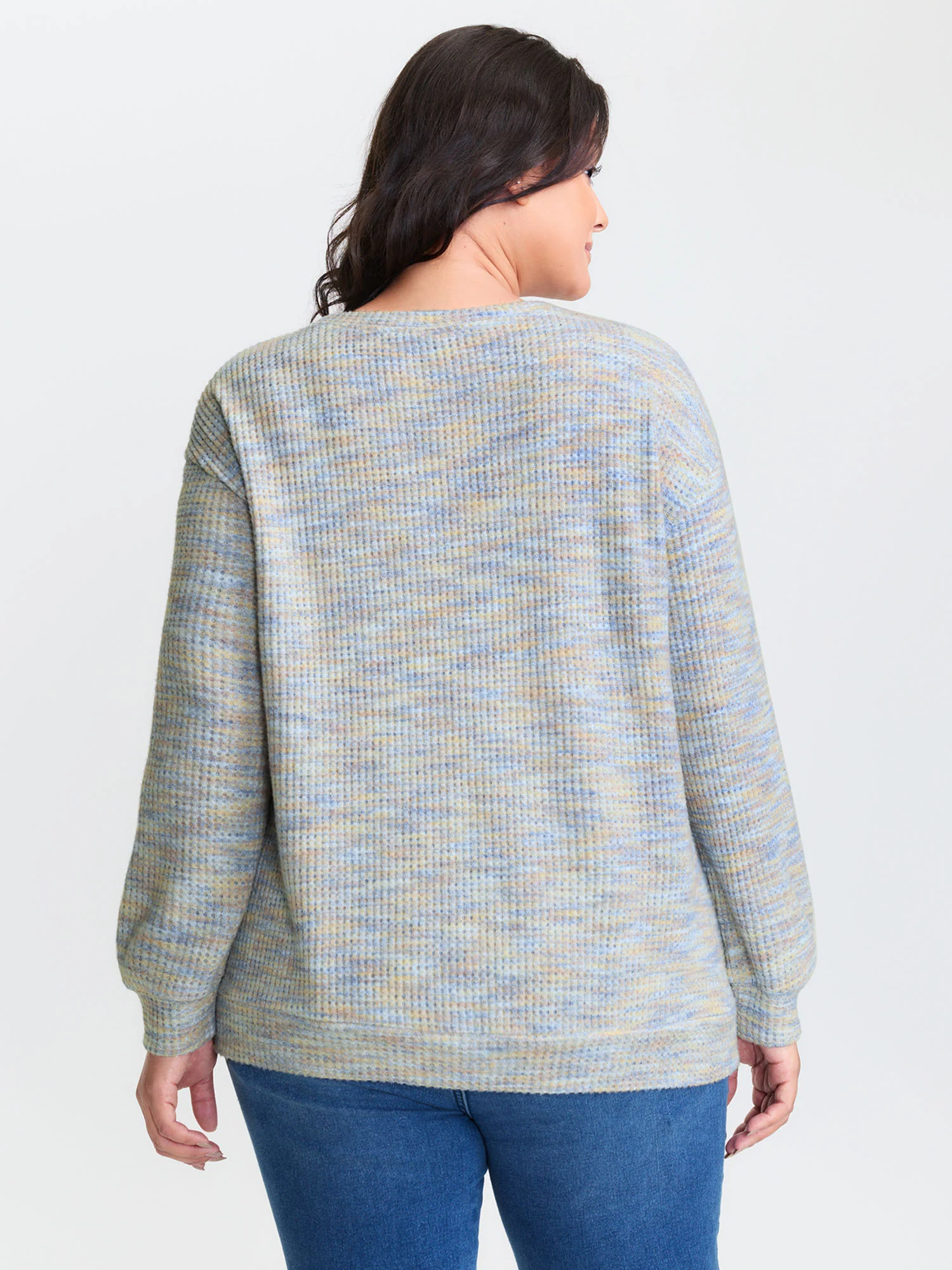 Textured Floral Braided Embroidery Sweatshirt - Image 4