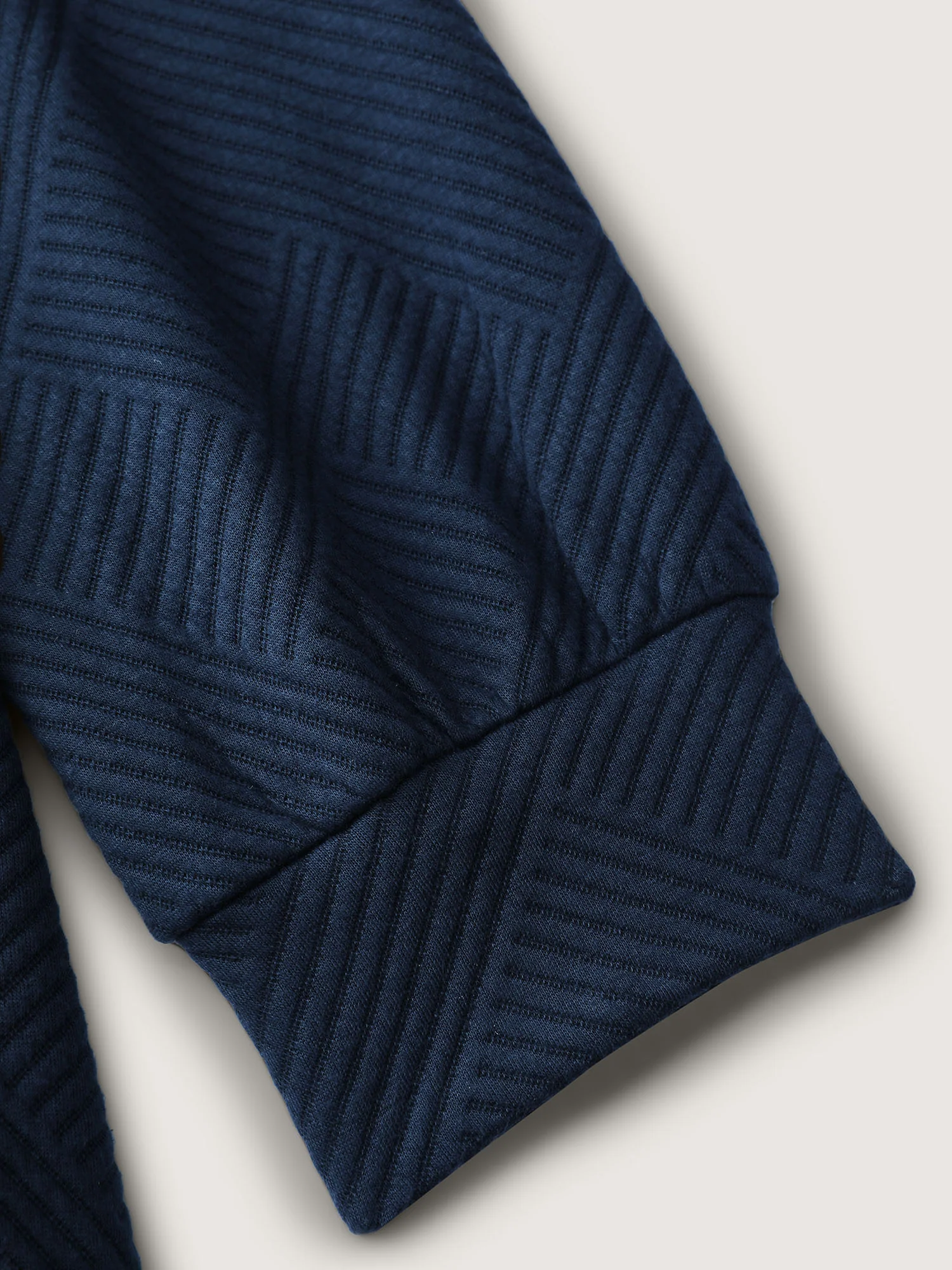 Textured Folded Collar Button Sweatshirt - Image 7