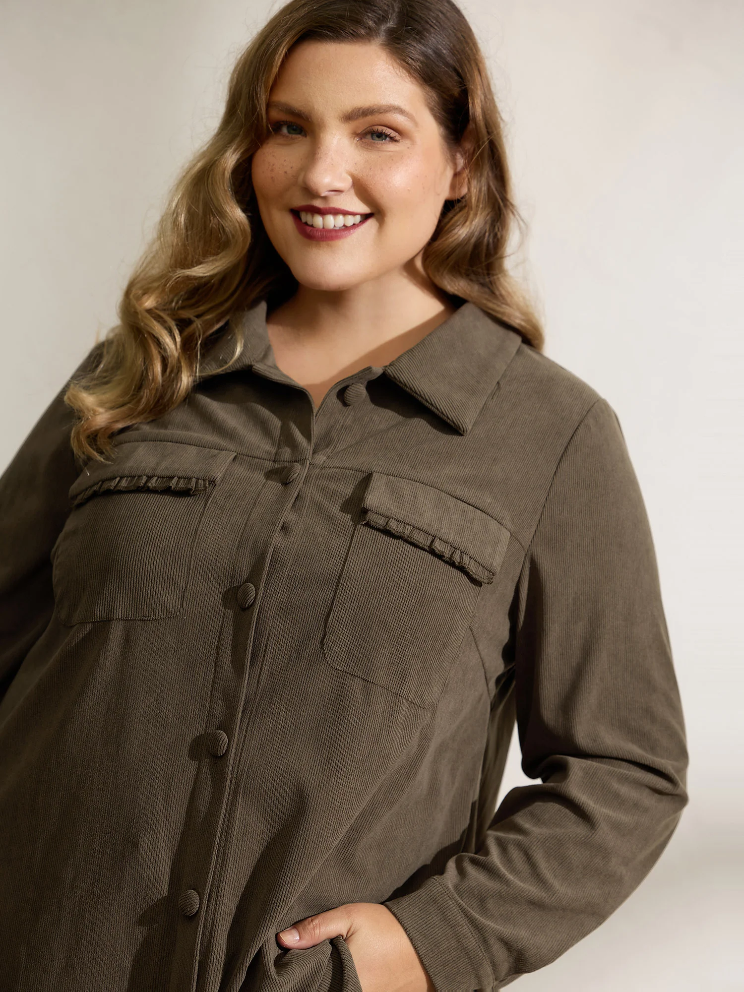 Textured Fringe Button Down Jacket - Image 2