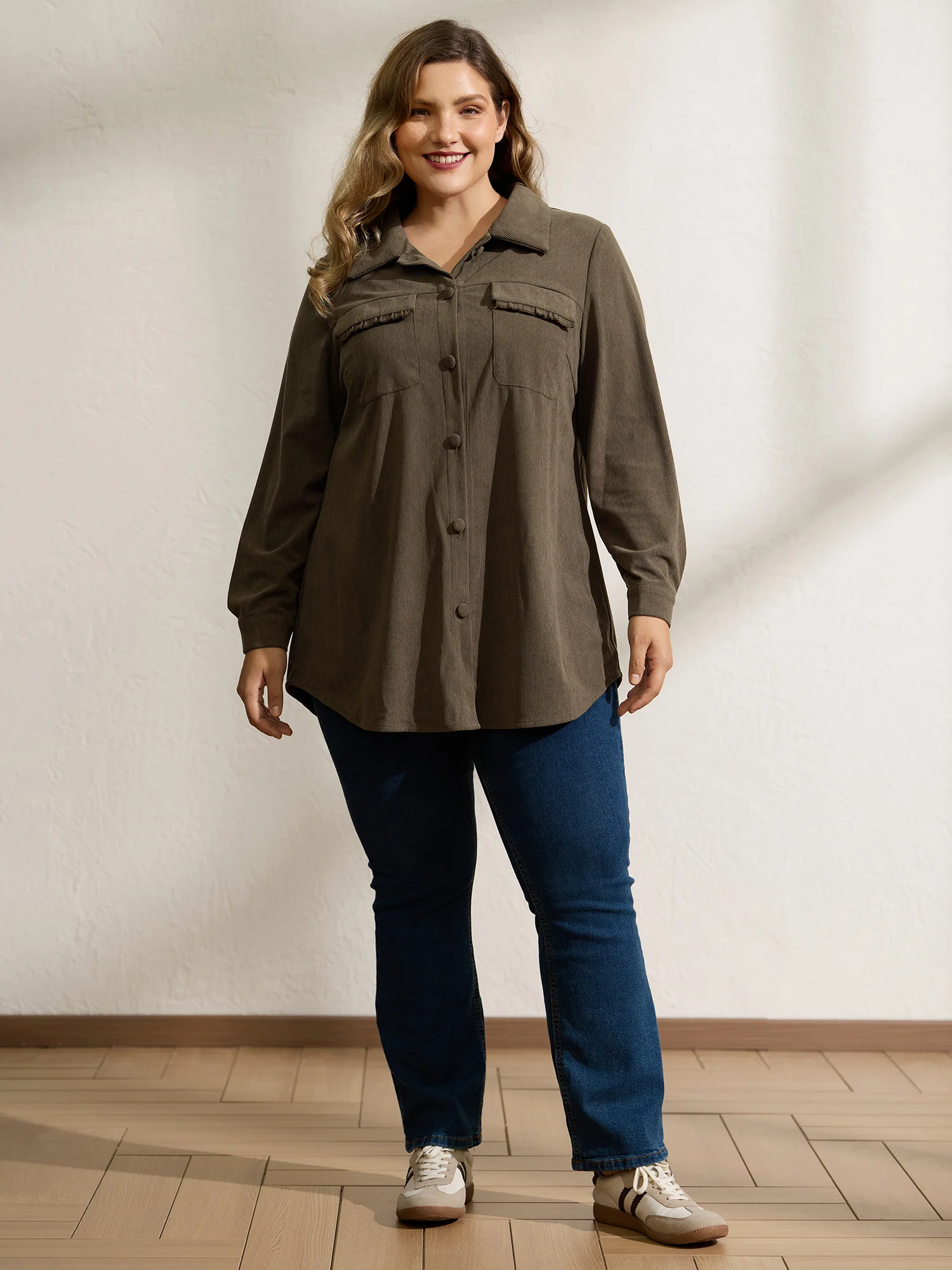 Textured Fringe Button Down Jacket - Image 3
