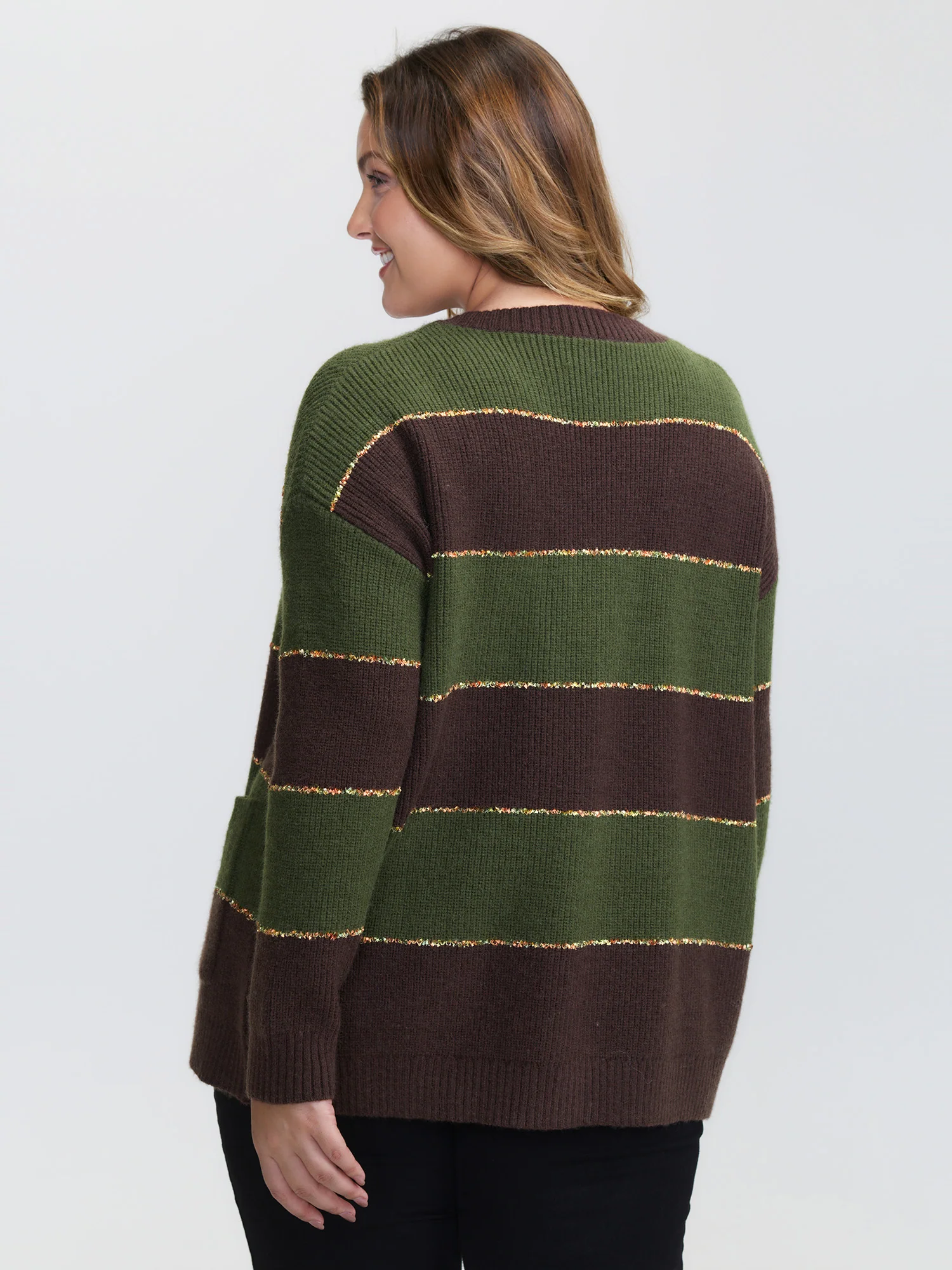 Textured Front-Open Heather Knit Cardigan - Image 5