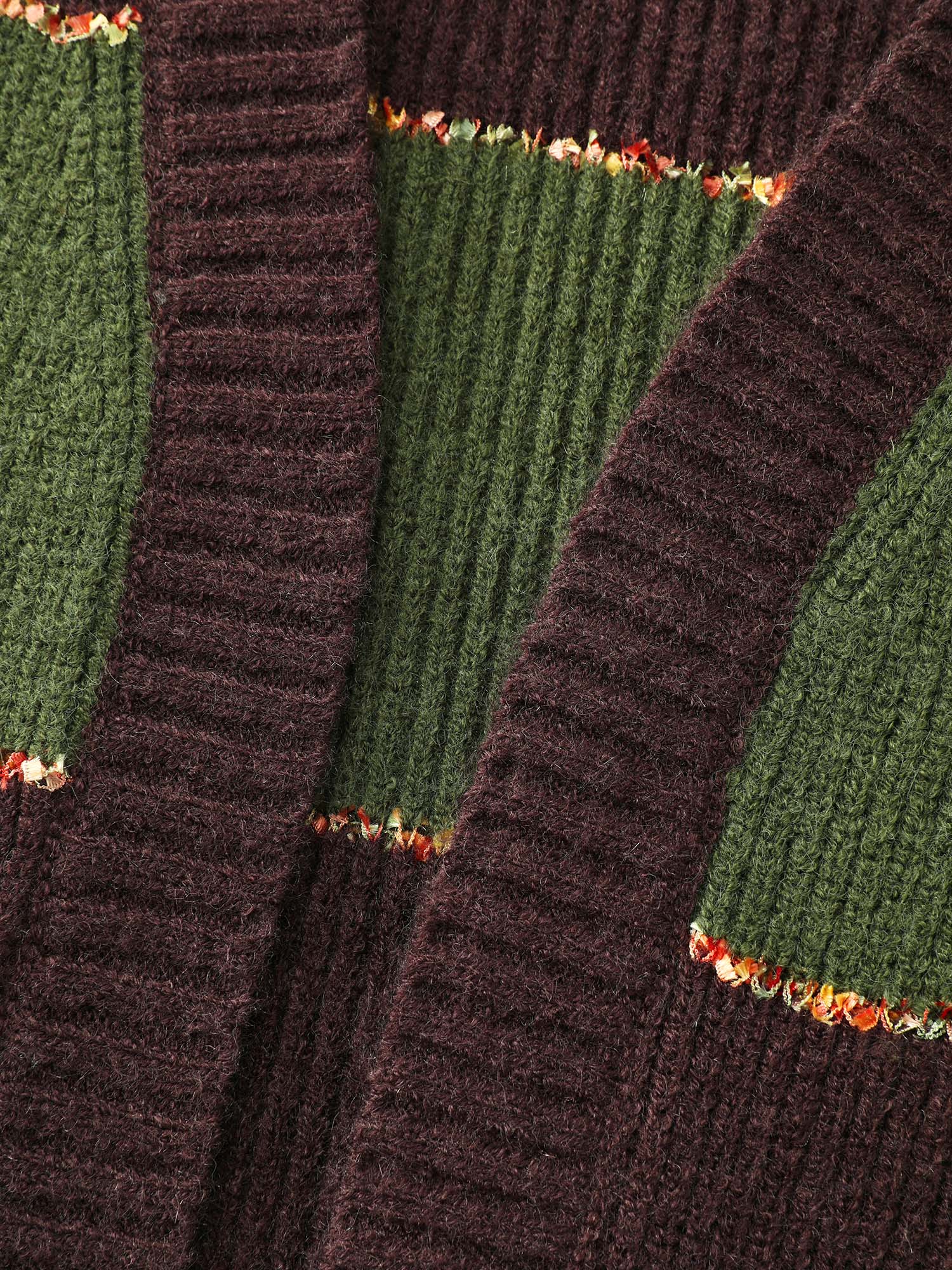 Textured Front-Open Heather Knit Cardigan - Image 6