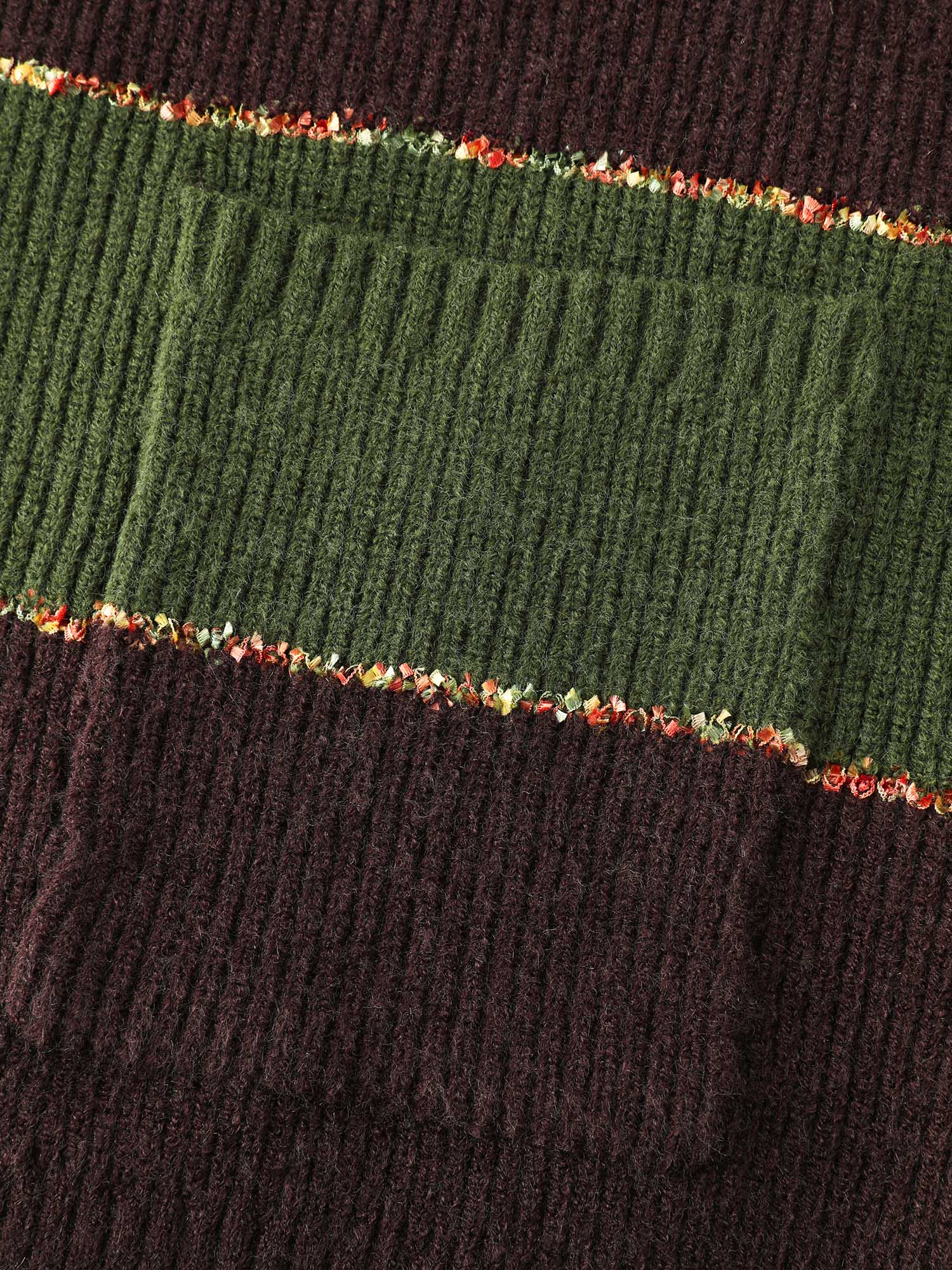 Textured Front-Open Heather Knit Cardigan - Image 7
