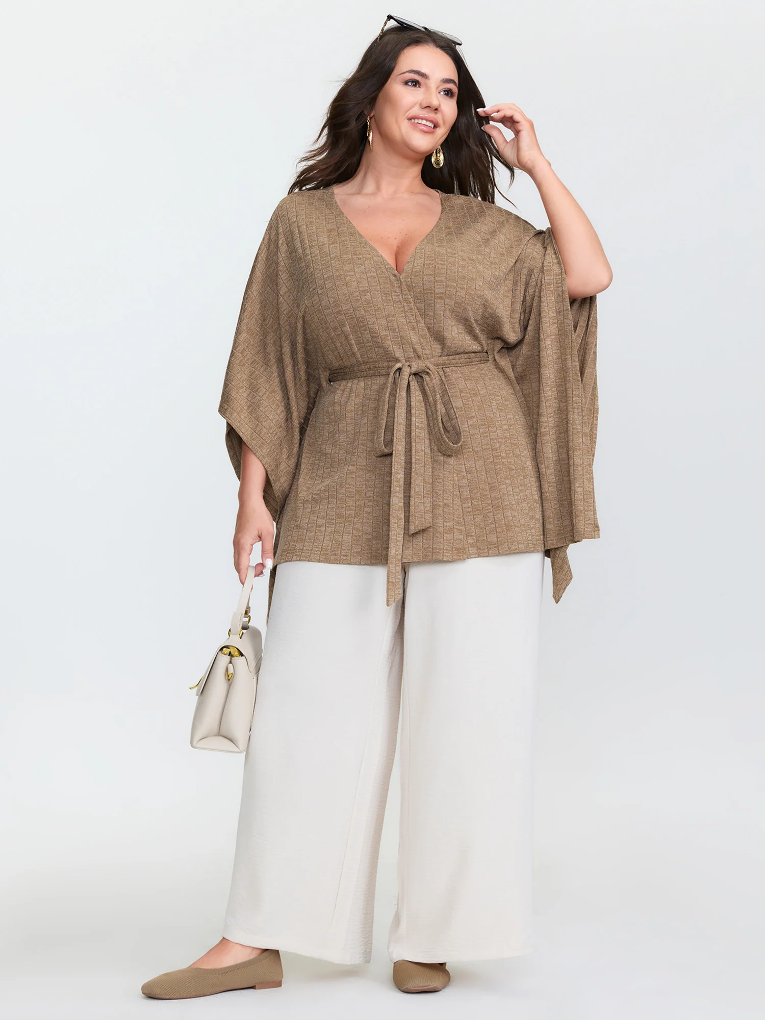 Textured Front-Tie Flowy Cover-Up - Image 3