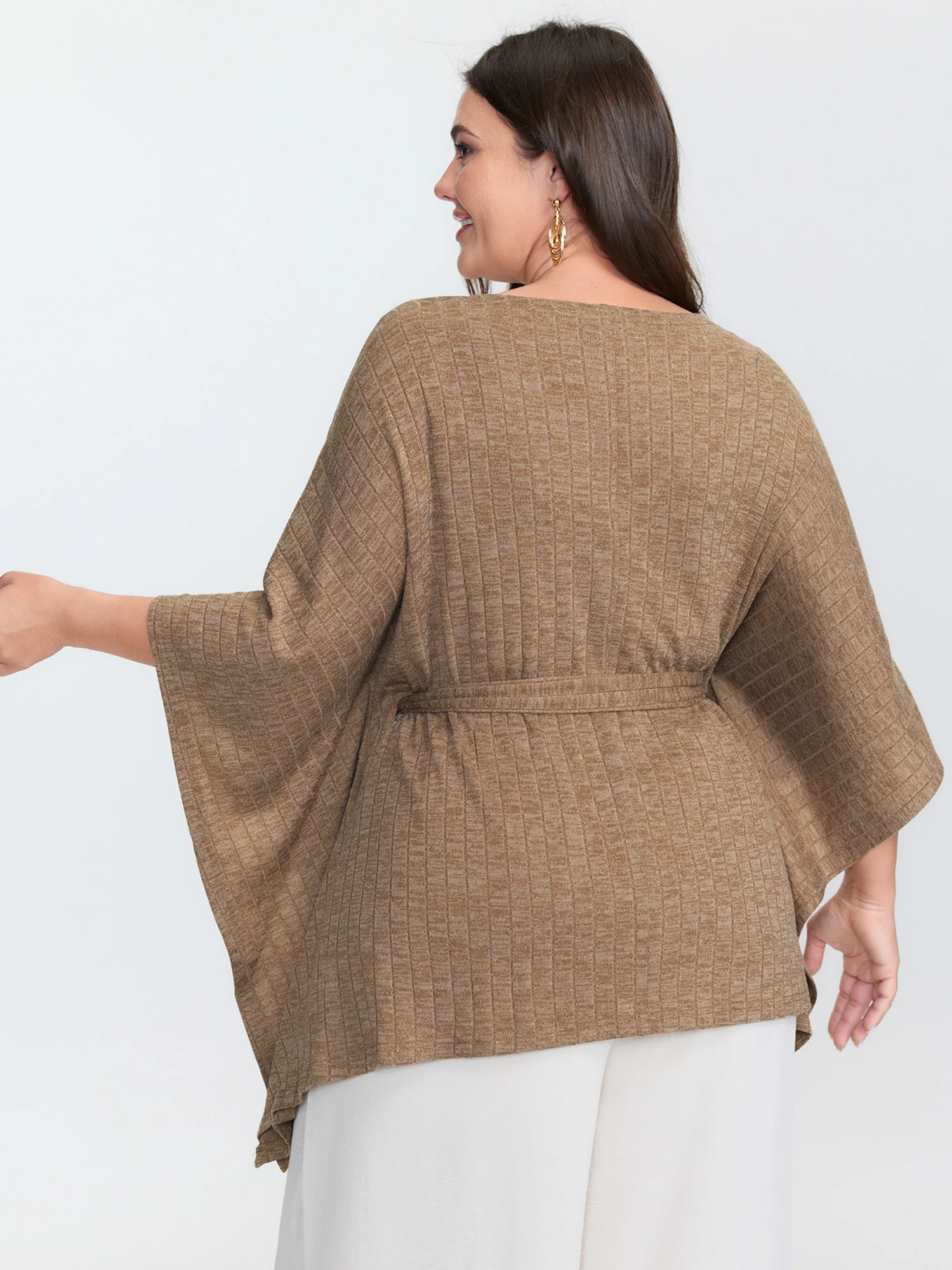 Textured Front-Tie Flowy Cover-Up - Image 4