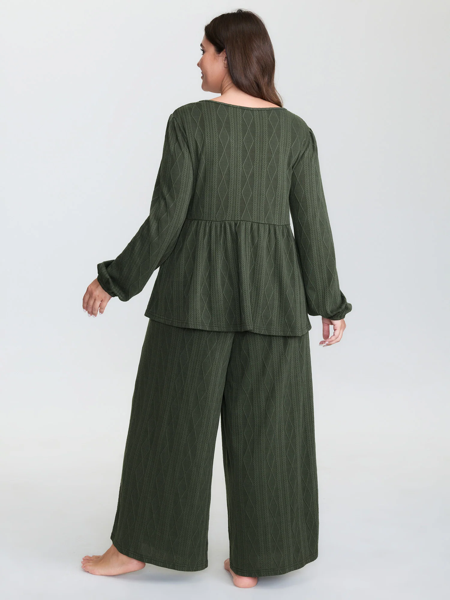 Textured Front-Tie Relaxed-Fit Lounge Set - Image 5
