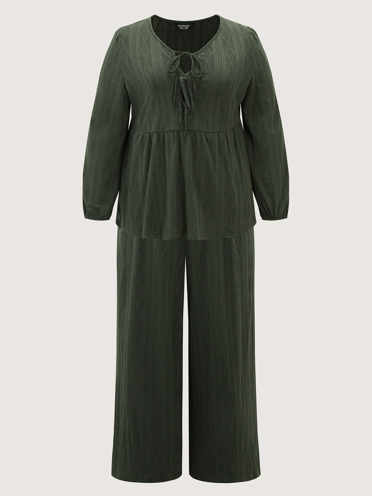 Textured Front-Tie Relaxed-Fit Lounge Set - Image 6