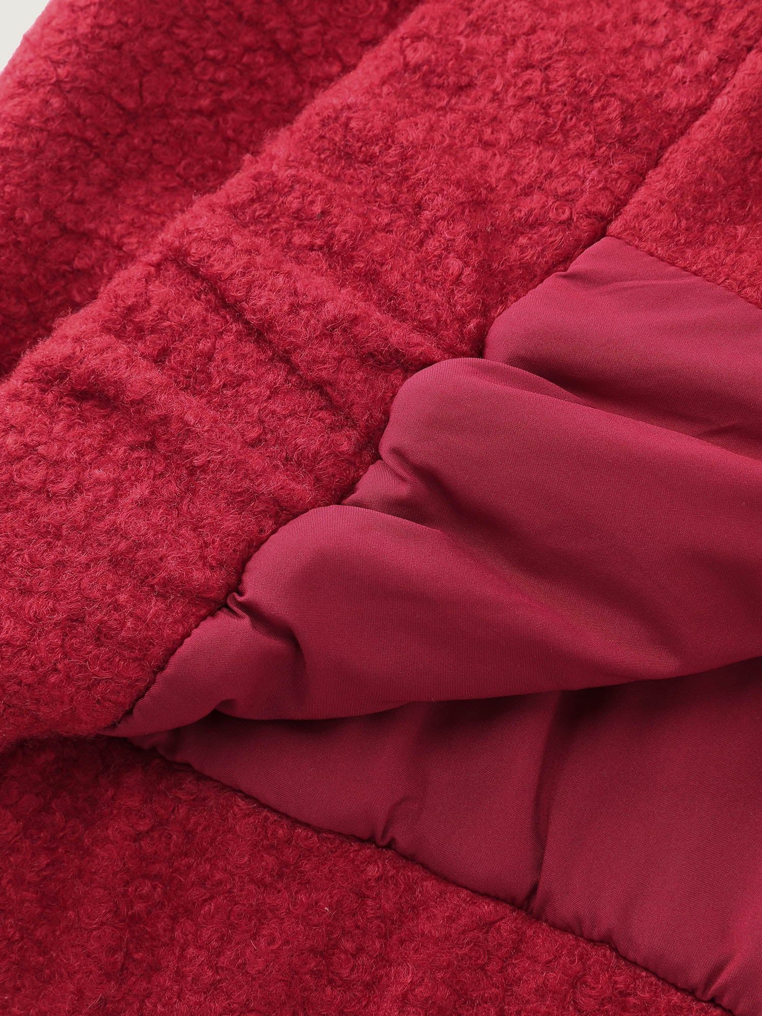 Textured Fuzzy Button Stretchy Hem Jacket - Image 6