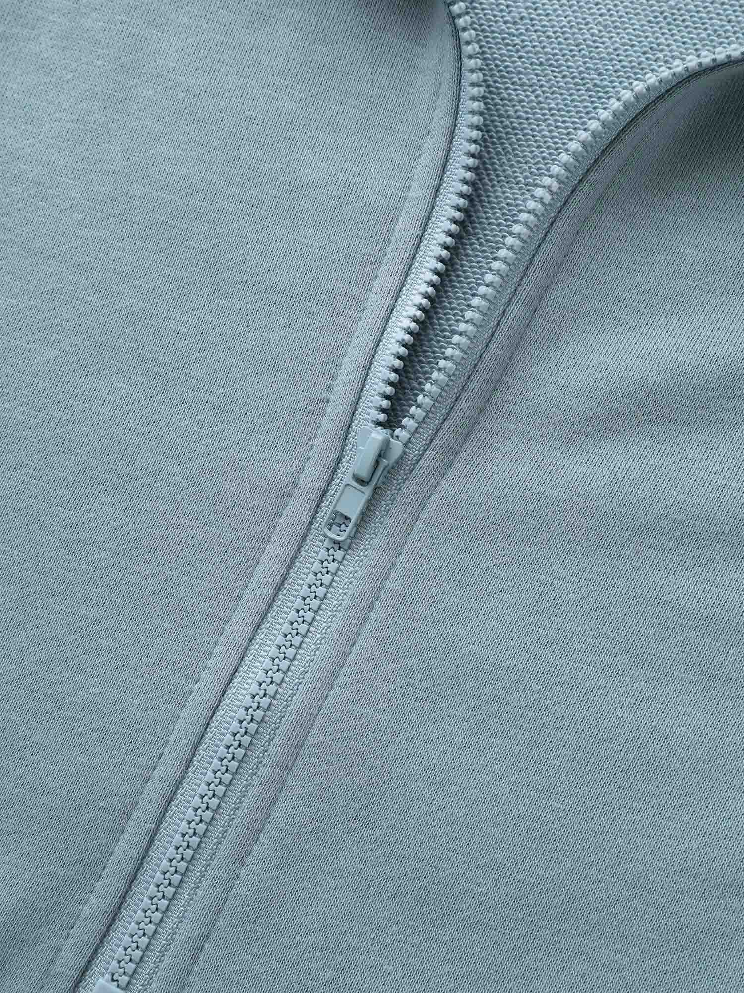 Textured Half Zip Patchwork Sweatshirt - Image 5