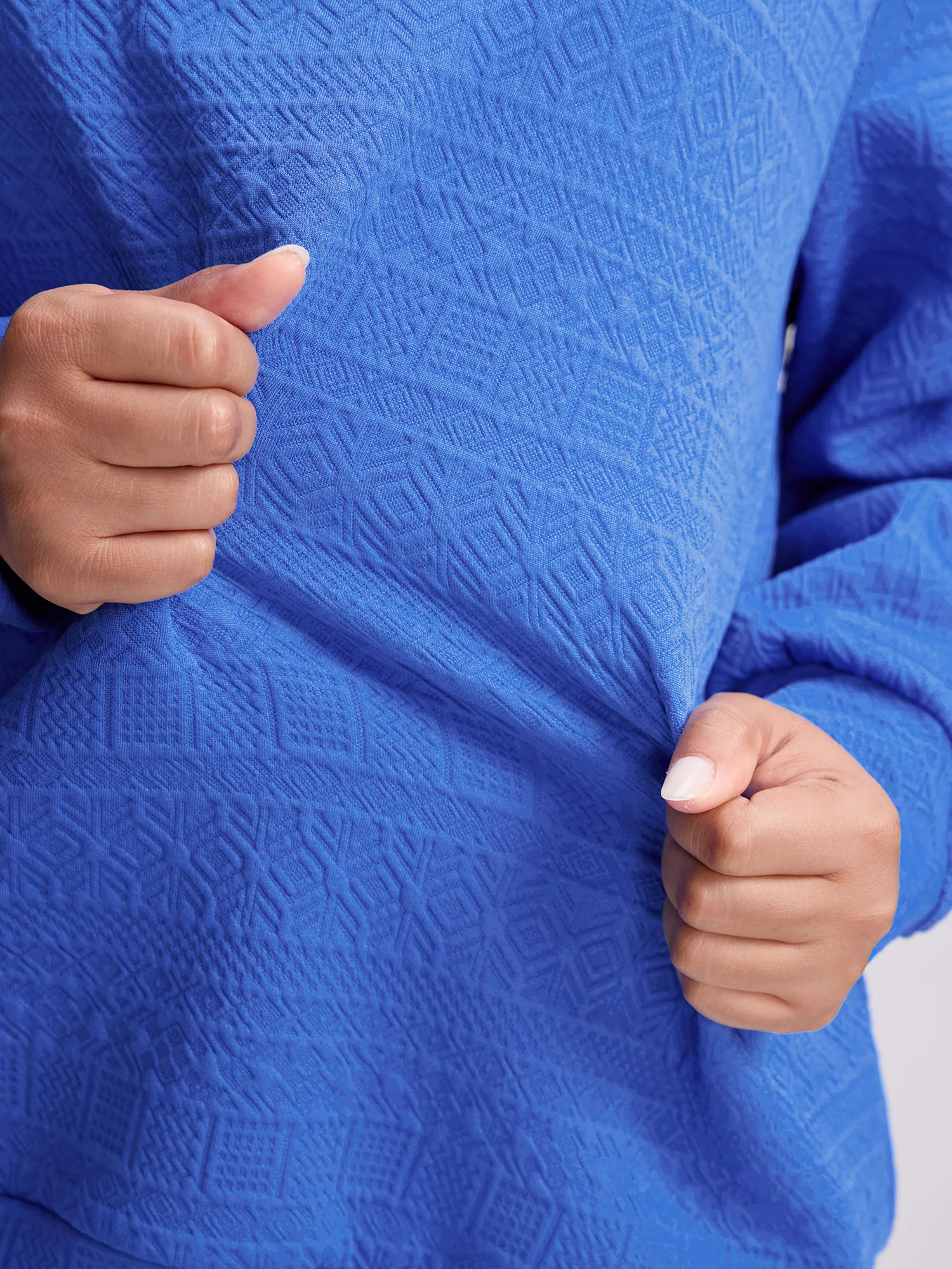 Textured Half-Zipper Stretchy Sweatshirt - Image 3