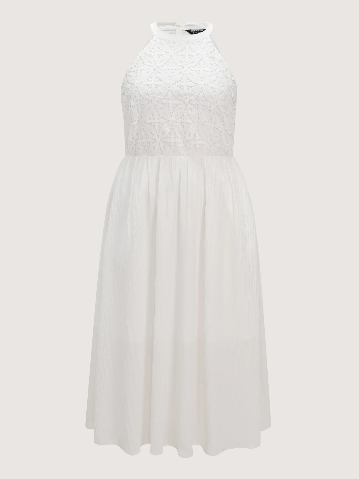 Timeless Lace Trim Halter Neckline Maxi Dress - Image 8