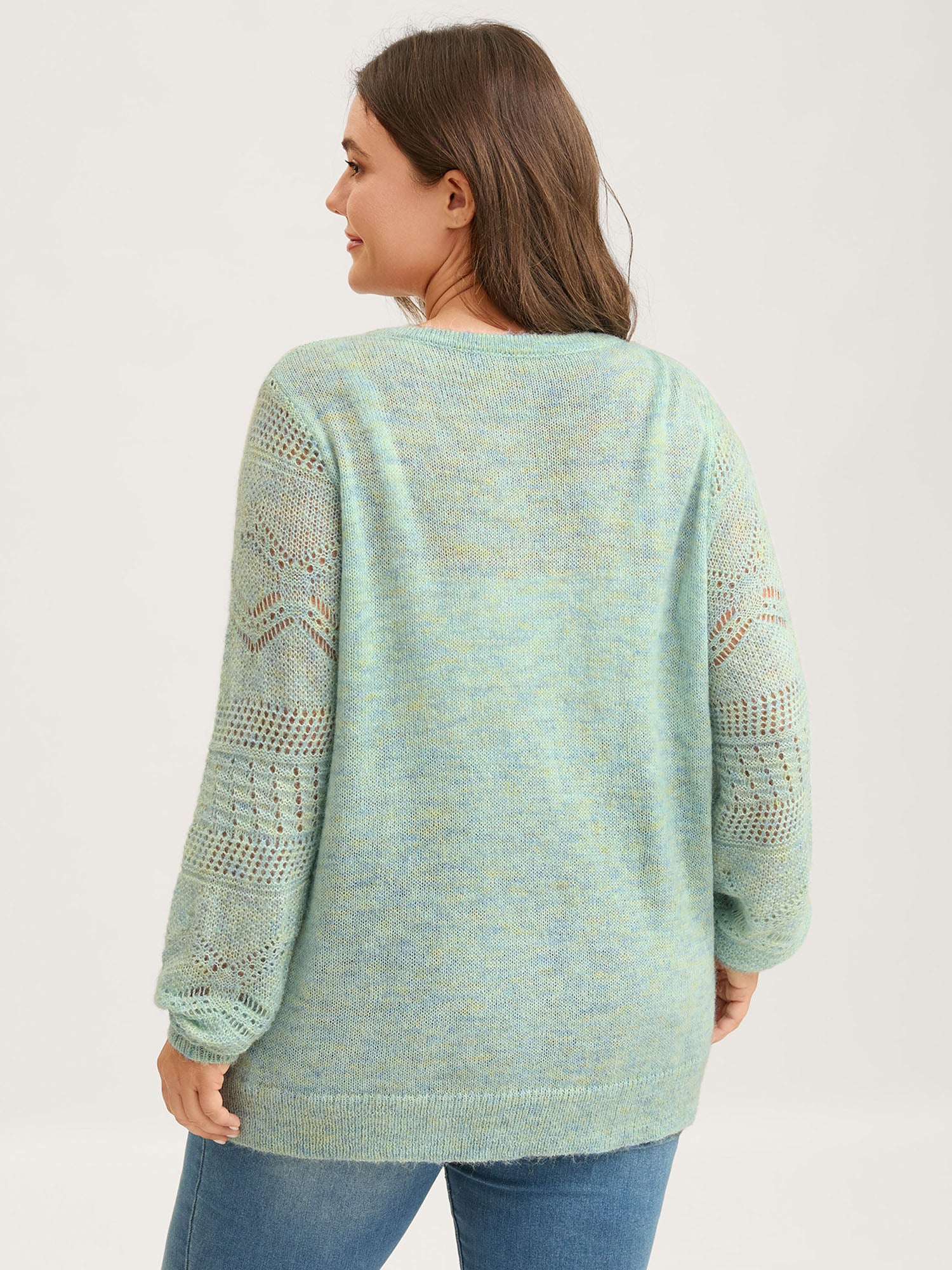 Textured Heather Button Front Knit Cardigan - Image 5