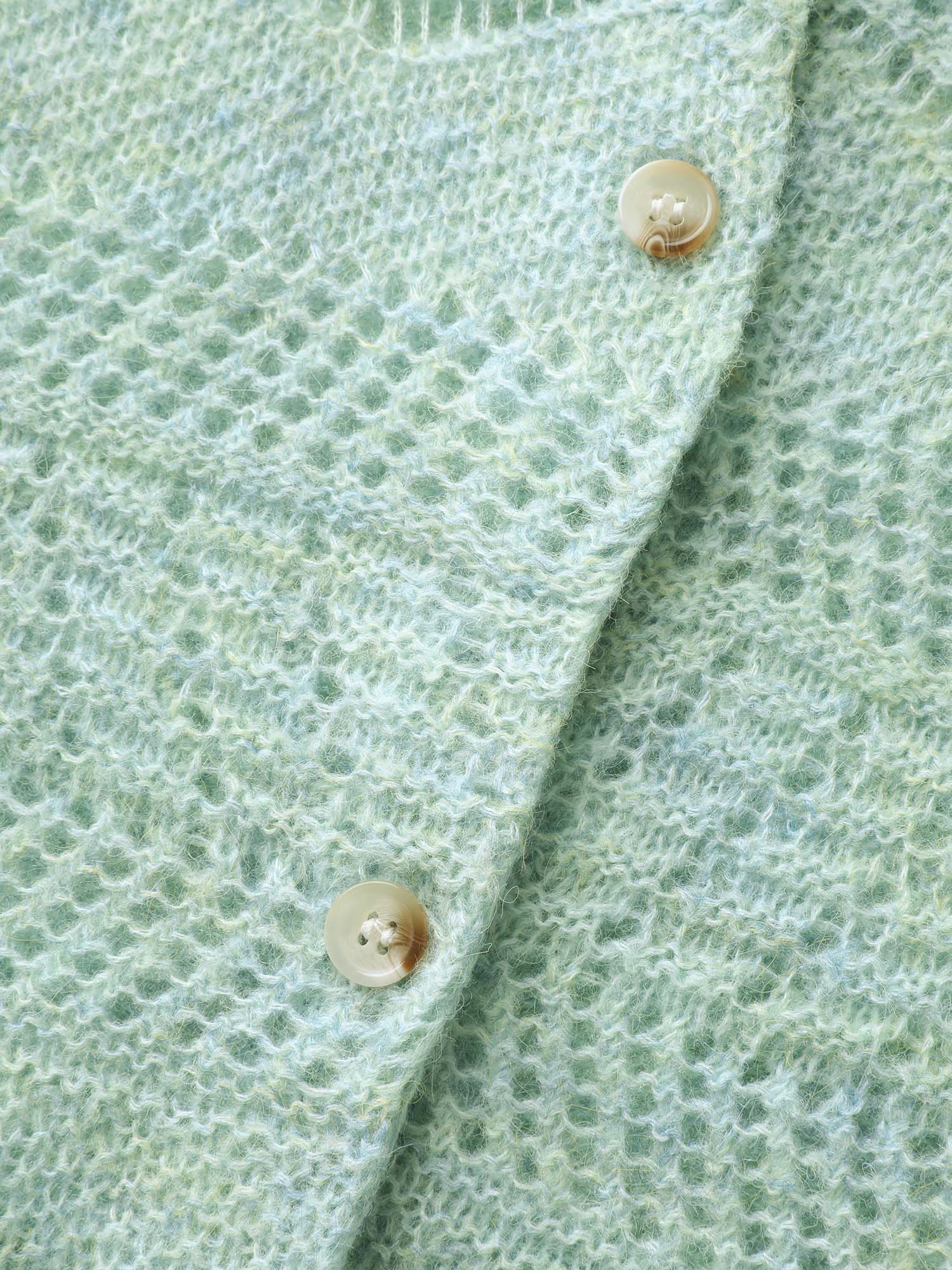 Textured Heather Button Front Knit Cardigan - Image 6