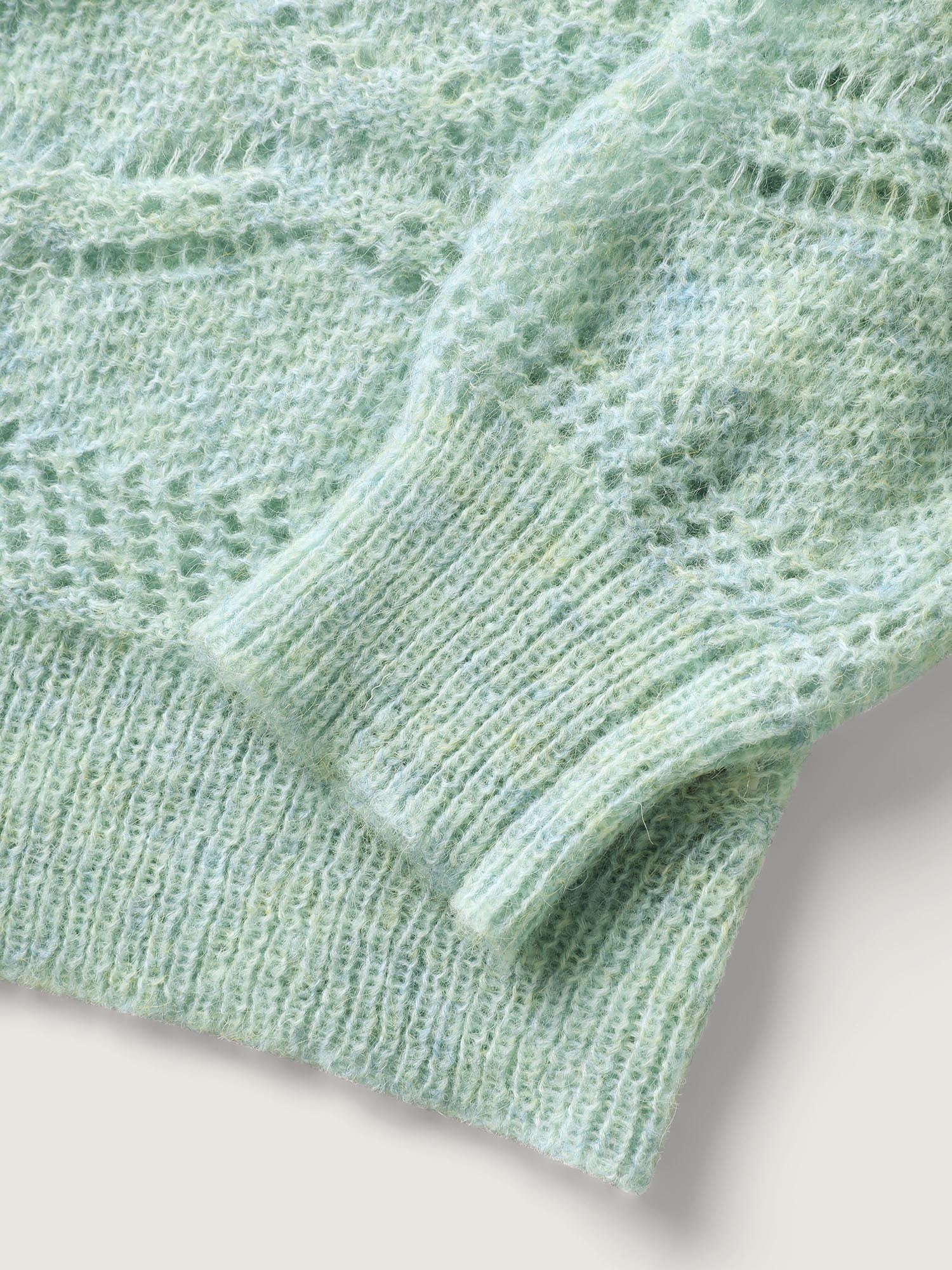 Textured Heather Button Front Knit Cardigan - Image 7