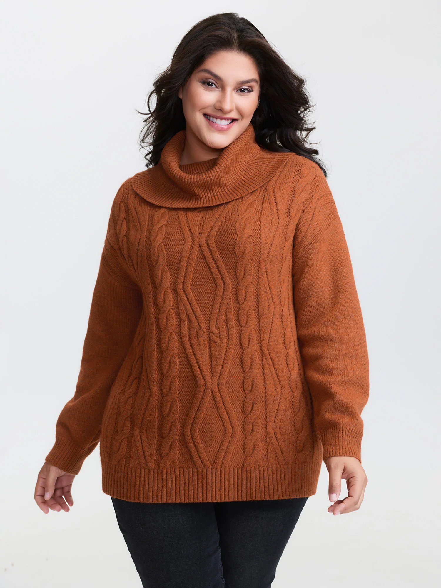 Textured Heather Turtleneck Pullover - Image 2