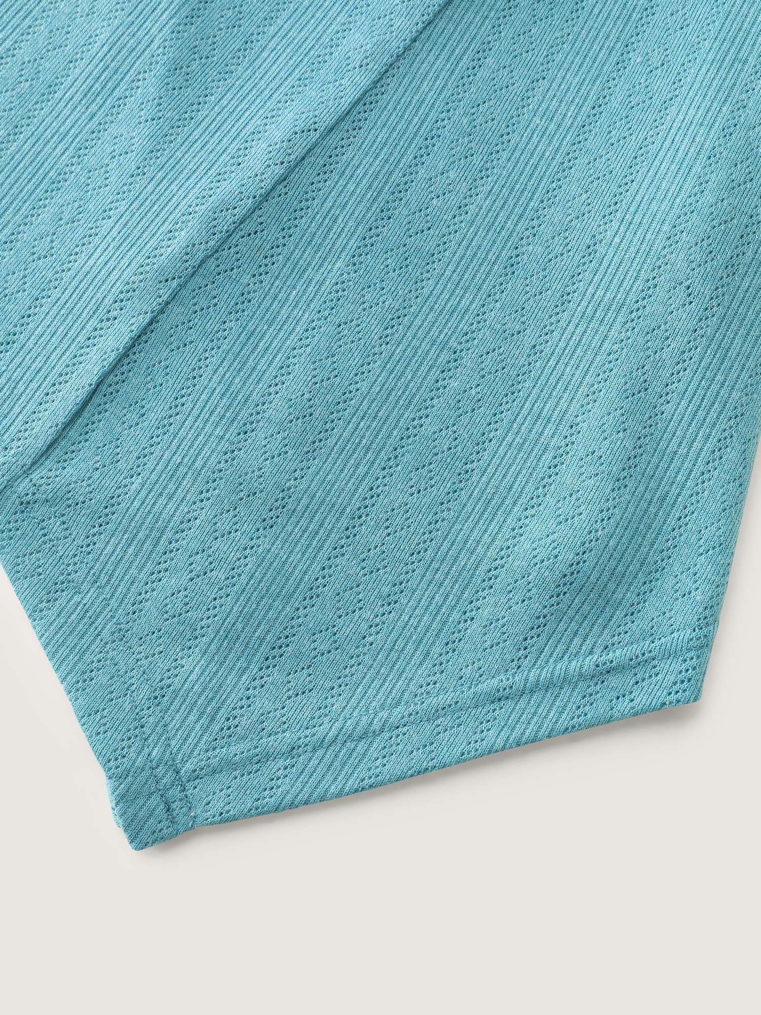 Textured High Low Hem V-Neck T-Shirt - Image 5