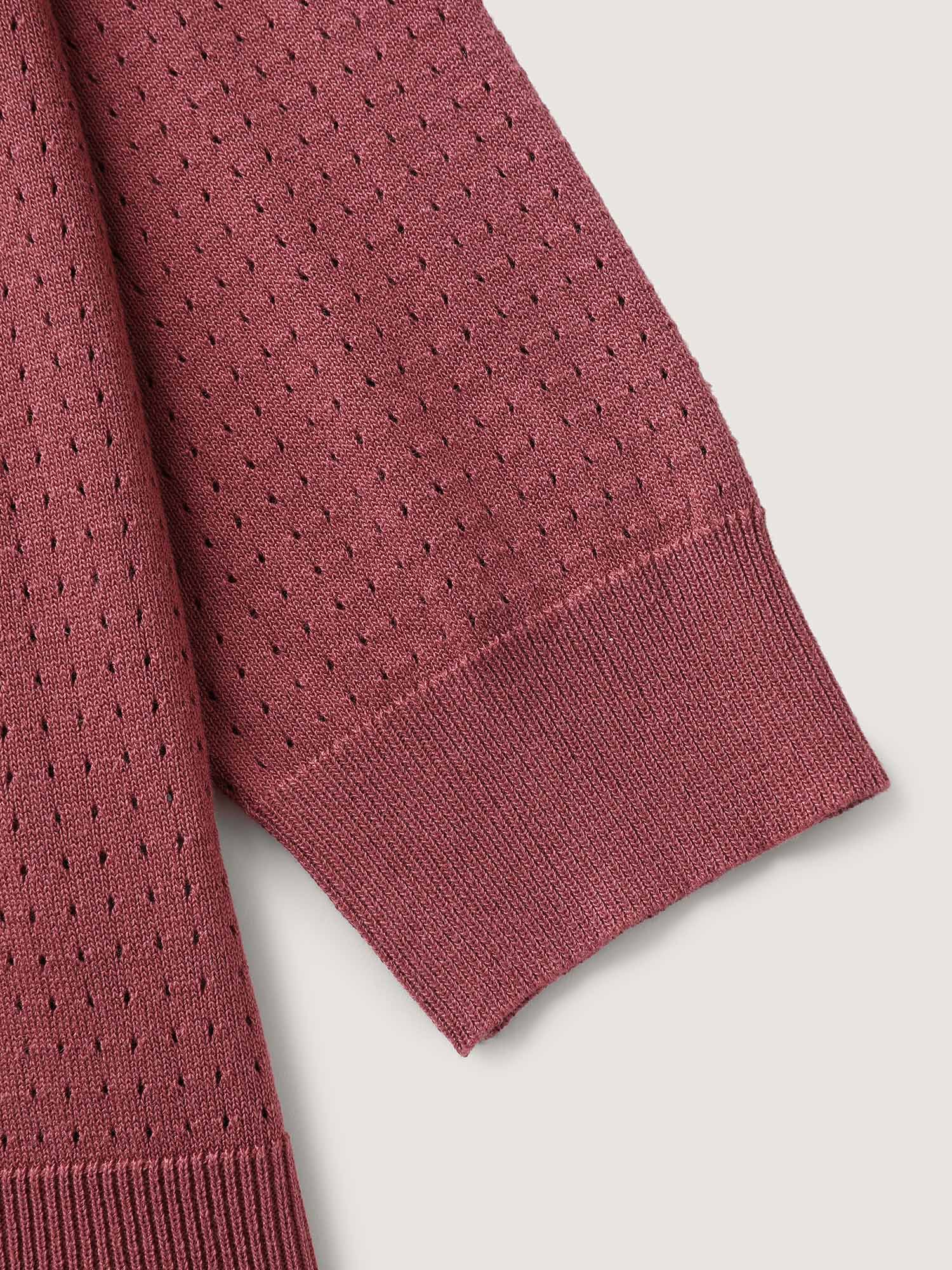 Textured Hollow Front-Open Knit Cardigan - Image 6
