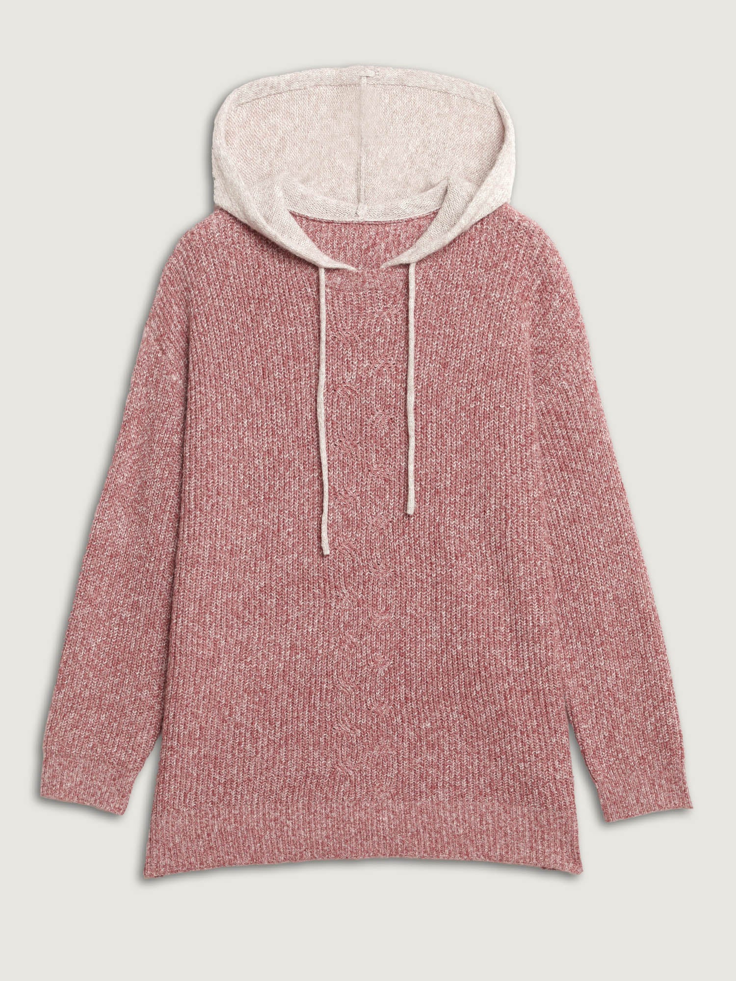 Textured Hooded Color Contrast Pullover - Image 5
